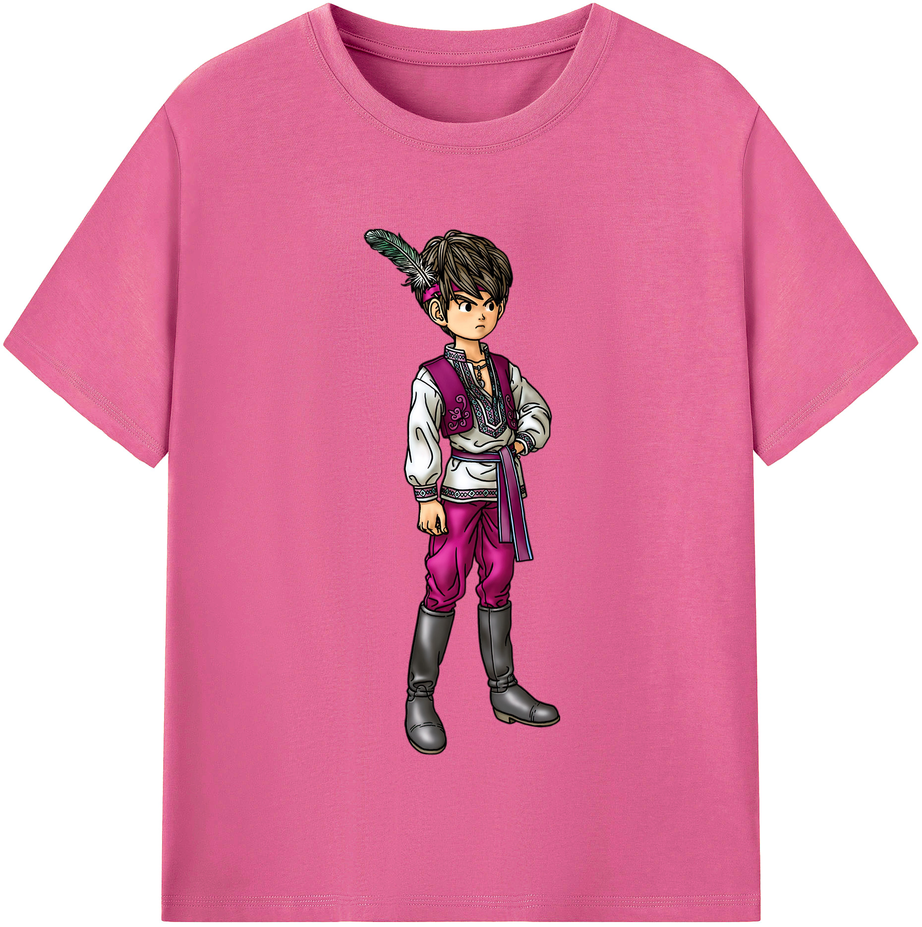 （画像用） ドラゴンクエスト Doragon Kuesuto Dragon Quest レディースカジュアルプリントTシャツ（綿100％）