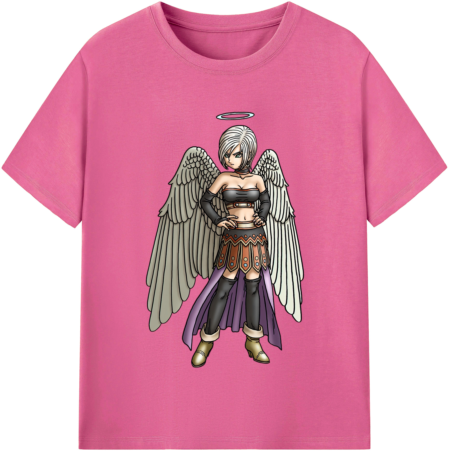 （画像用） ドラゴンクエスト Doragon Kuesuto Dragon Quest レディースカジュアルプリントTシャツ（綿100％）