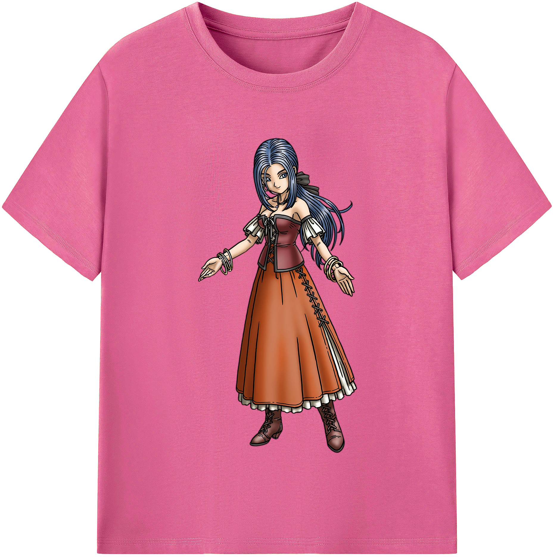 （画像用） ドラゴンクエスト Doragon Kuesuto Dragon Quest レディースカジュアルプリントTシャツ（綿100％）