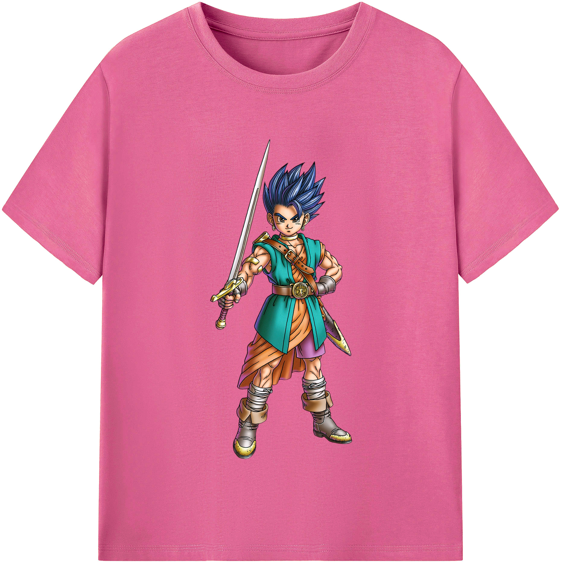 （画像用） ドラゴンクエスト Doragon Kuesuto Dragon Quest レディースカジュアルプリントTシャツ（綿100％）