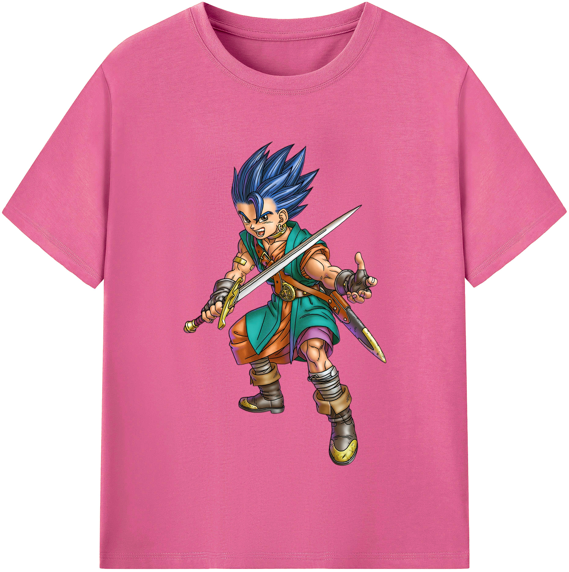 （画像用） ドラゴンクエスト Doragon Kuesuto Dragon Quest レディースカジュアルプリントTシャツ（綿100％）