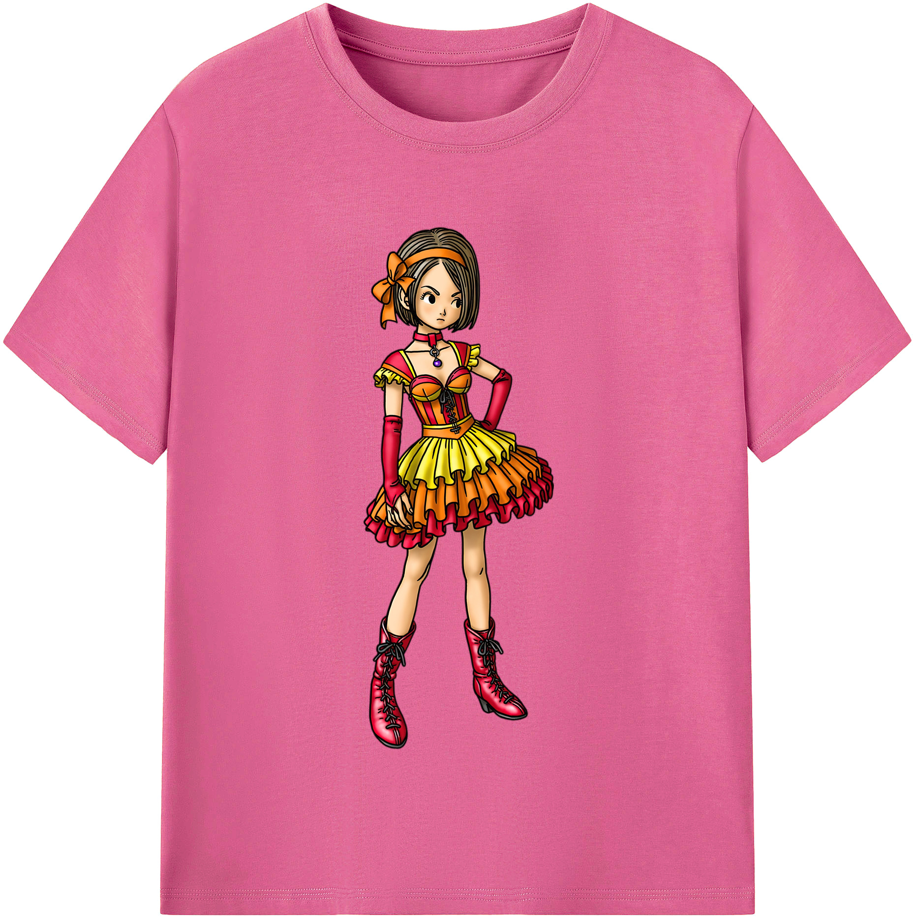 （画像用） ドラゴンクエスト Doragon Kuesuto Dragon Quest レディースカジュアルプリントTシャツ（綿100％）