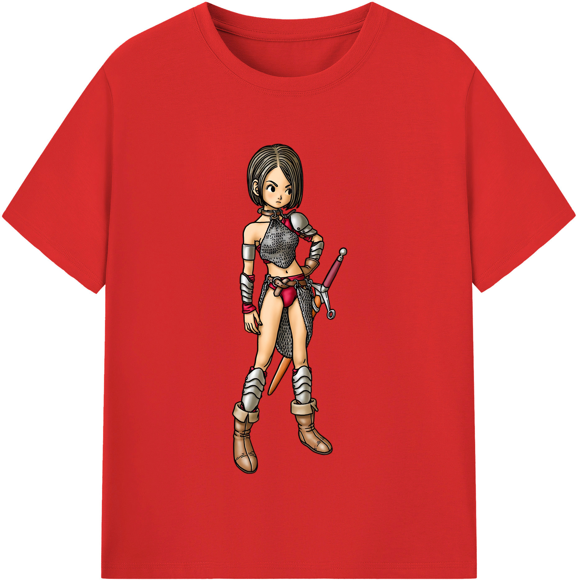 （画像用） ドラゴンクエスト Doragon Kuesuto Dragon Quest レディースカジュアルプリントTシャツ（綿100％）