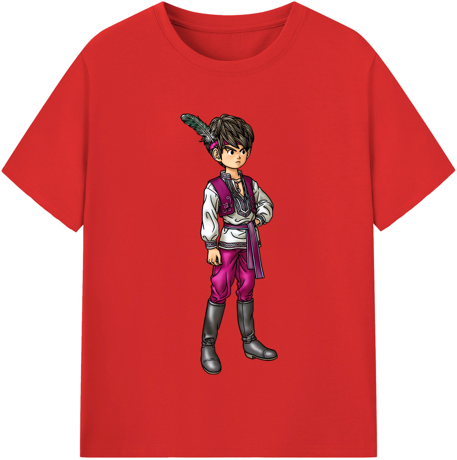 （画像用） ドラゴンクエスト Doragon Kuesuto Dragon Quest レディースカジュアルプリントTシャツ（綿100％）