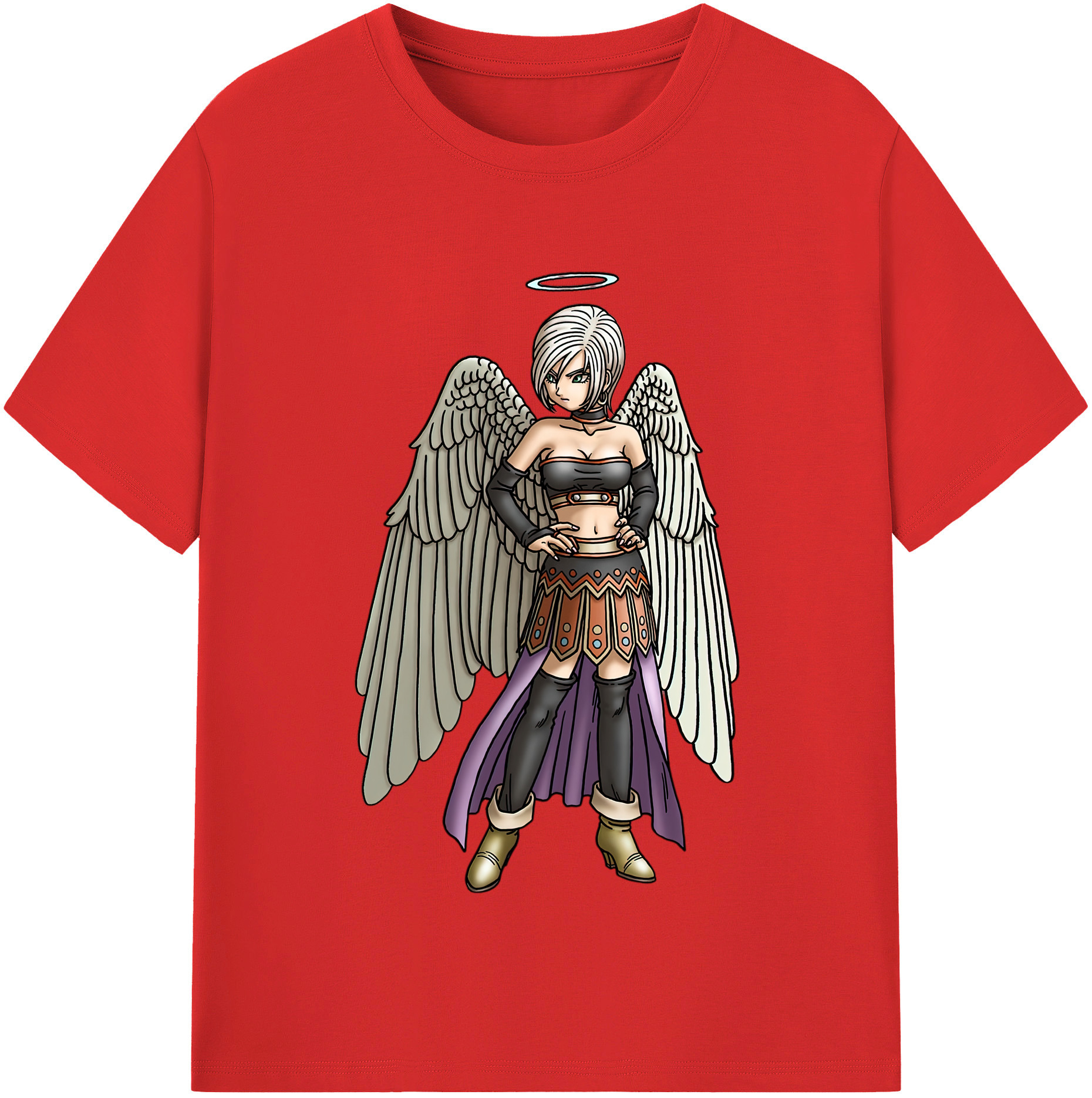 （画像用） ドラゴンクエスト Doragon Kuesuto Dragon Quest レディースカジュアルプリントTシャツ（綿100％）
