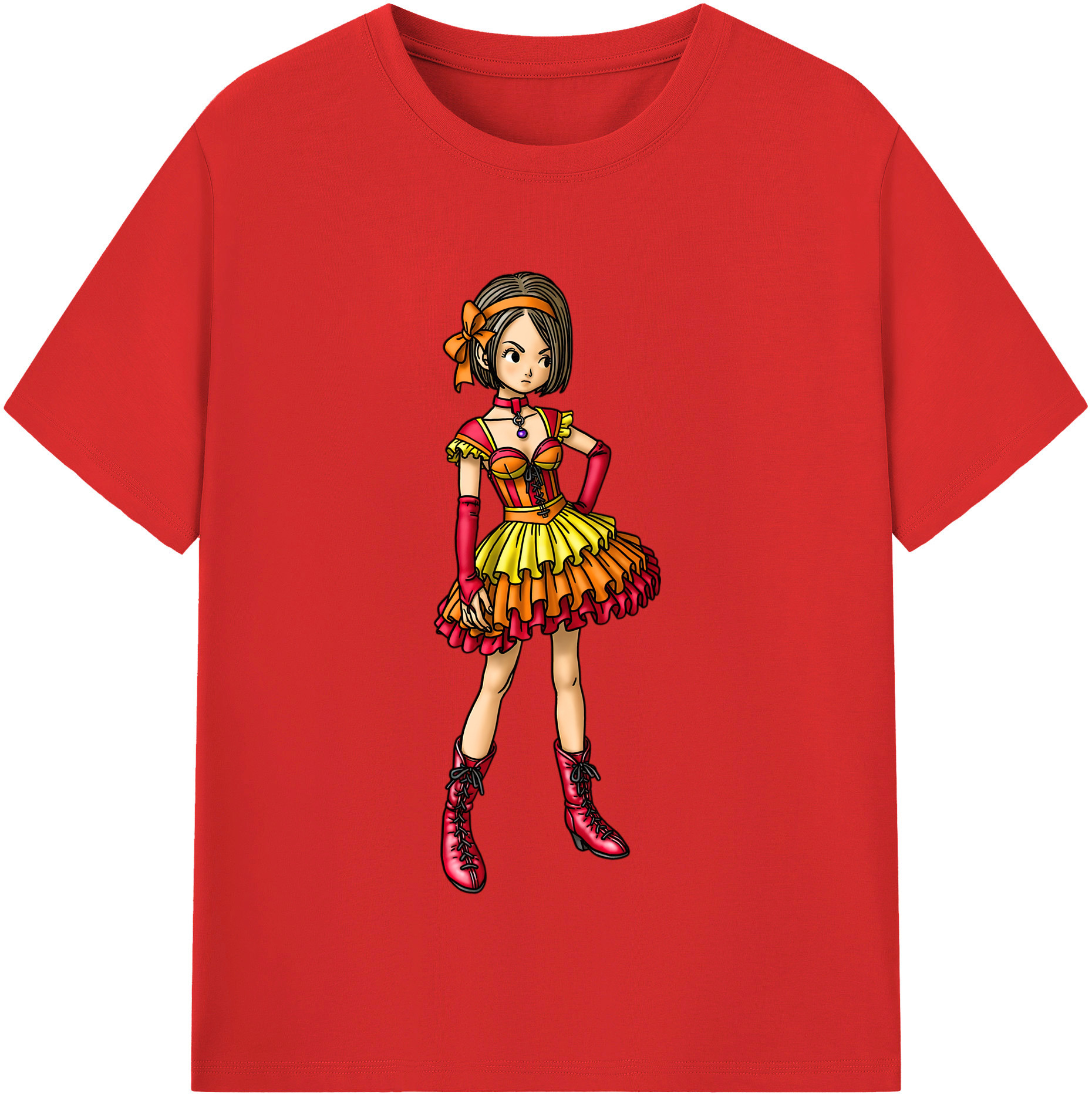 （画像用） ドラゴンクエスト Doragon Kuesuto Dragon Quest レディースカジュアルプリントTシャツ（綿100％）