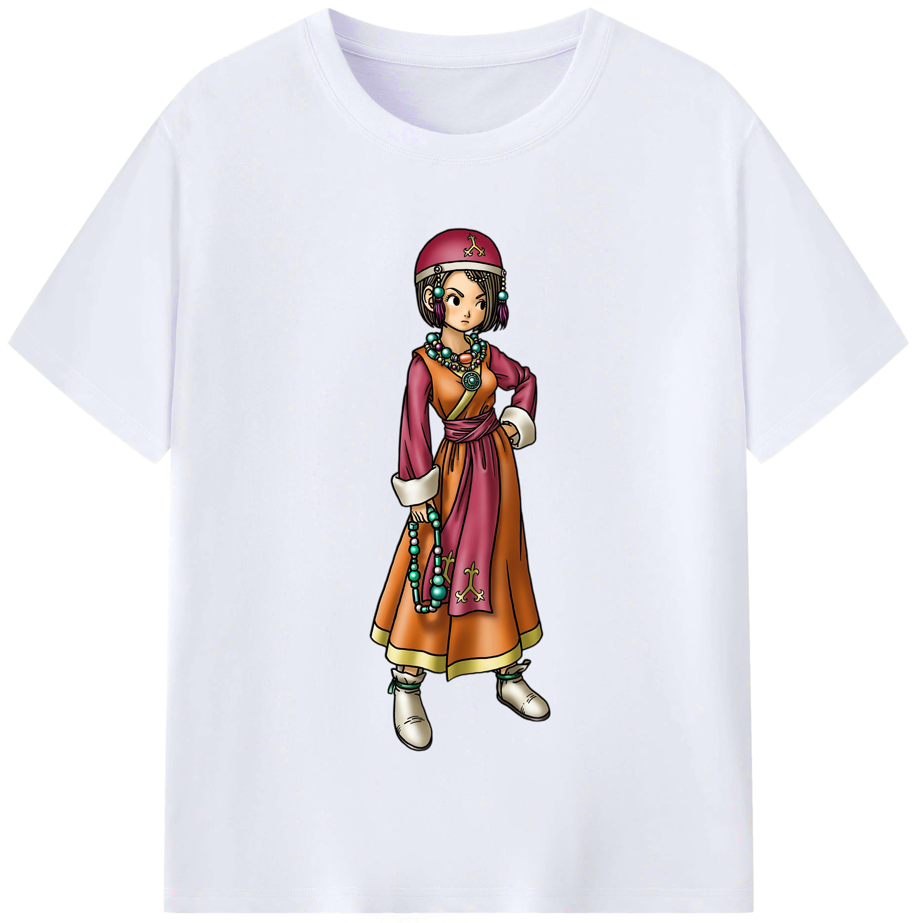 （画像用） ドラゴンクエスト Doragon Kuesuto Dragon Quest レディースカジュアルプリントTシャツ（綿100％）