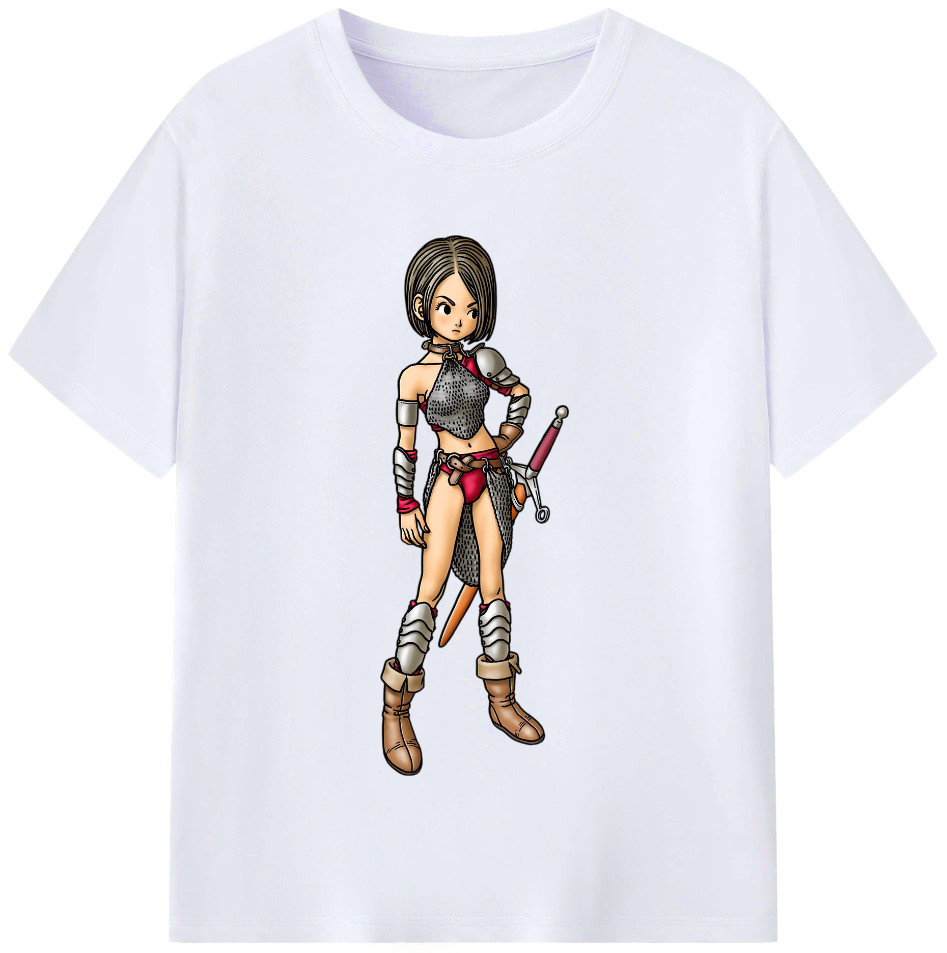（画像用） ドラゴンクエスト Doragon Kuesuto Dragon Quest レディースカジュアルプリントTシャツ（綿100％）