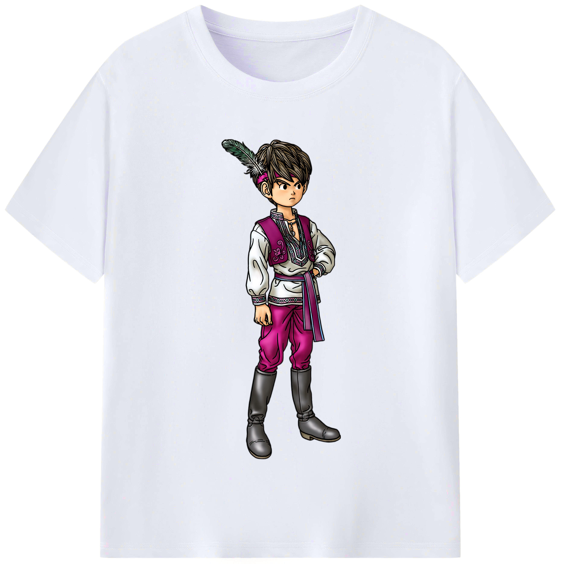 （画像用） ドラゴンクエスト Doragon Kuesuto Dragon Quest レディースカジュアルプリントTシャツ（綿100％）