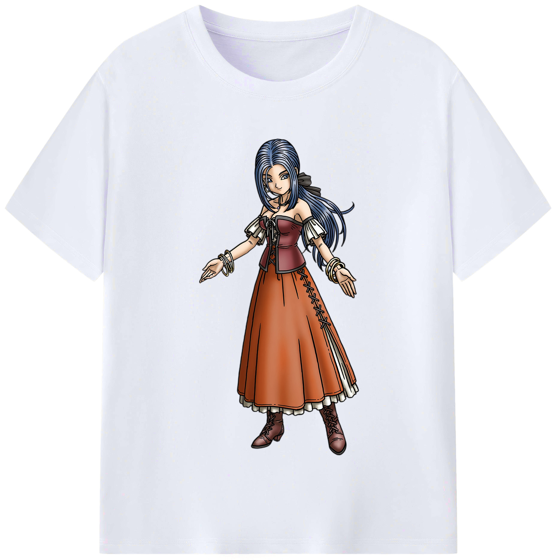 （画像用） ドラゴンクエスト Doragon Kuesuto Dragon Quest レディースカジュアルプリントTシャツ（綿100％）