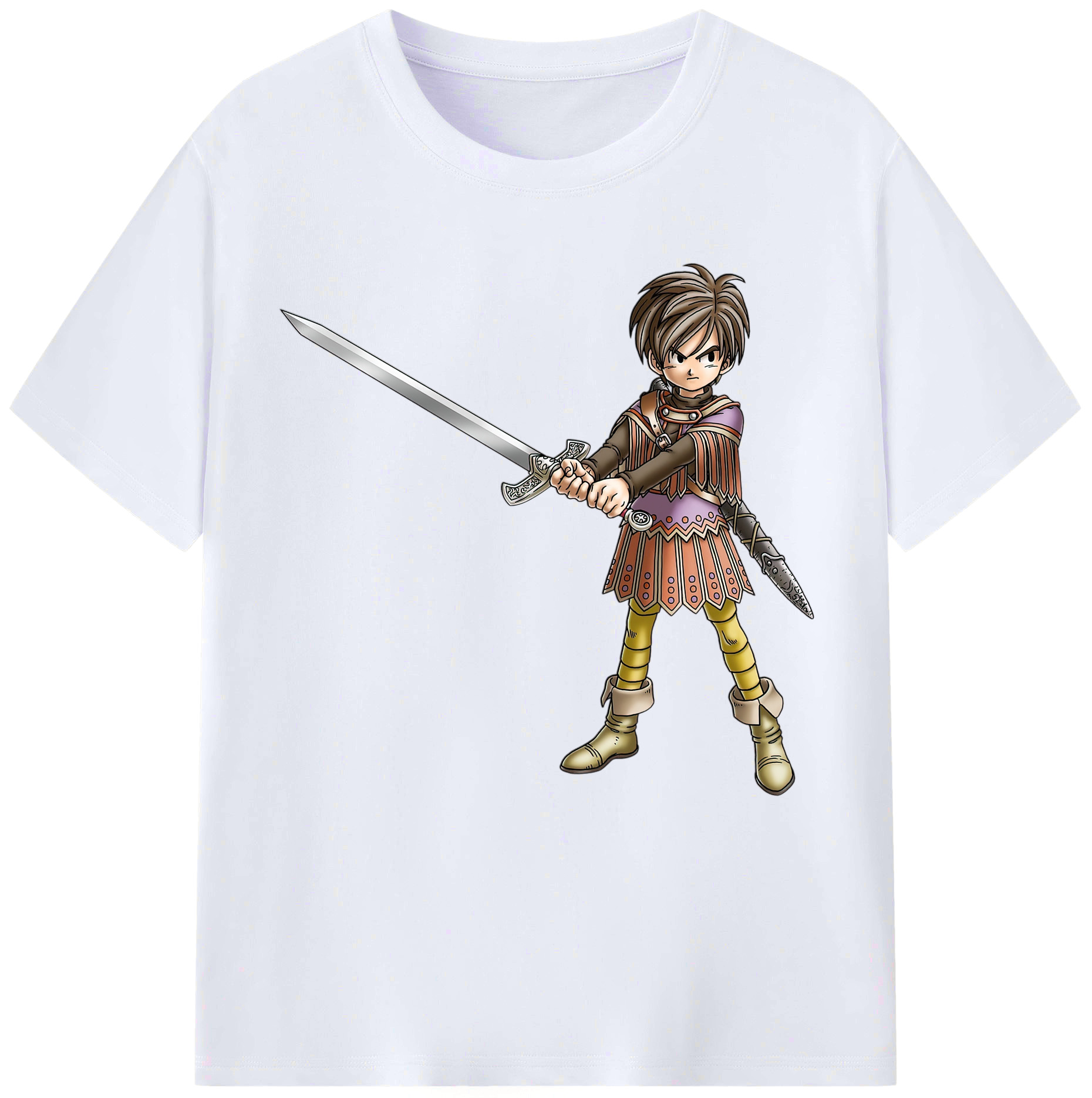 （画像用） ドラゴンクエスト Doragon Kuesuto Dragon Quest レディースカジュアルプリントTシャツ（綿100％）