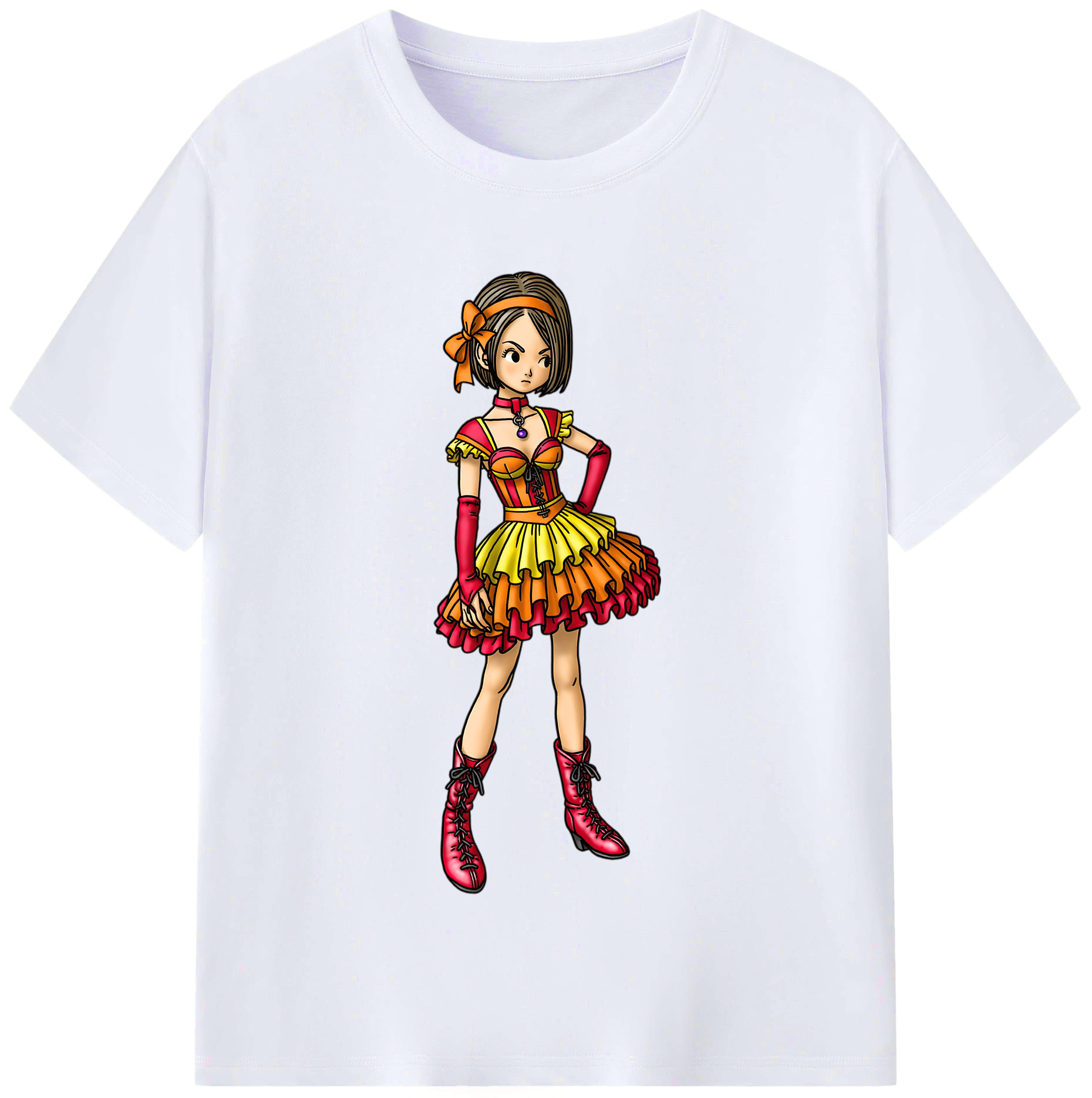 （画像用） ドラゴンクエスト Doragon Kuesuto Dragon Quest レディースカジュアルプリントTシャツ（綿100％）