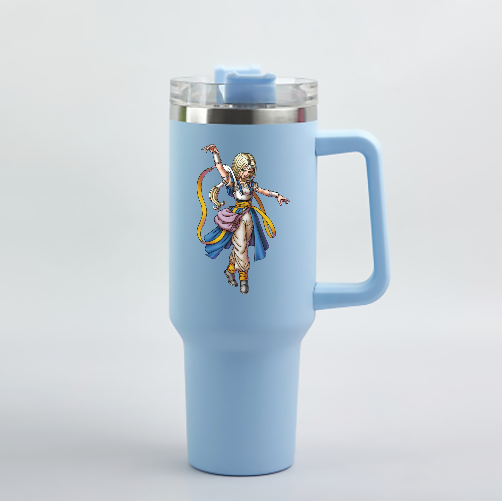 （画像用） ドラゴンクエスト Doragon Kuesuto Dragon Quest 1200mL車用タンブラー - クリスタルステッカー（プラスチックストロー付き）