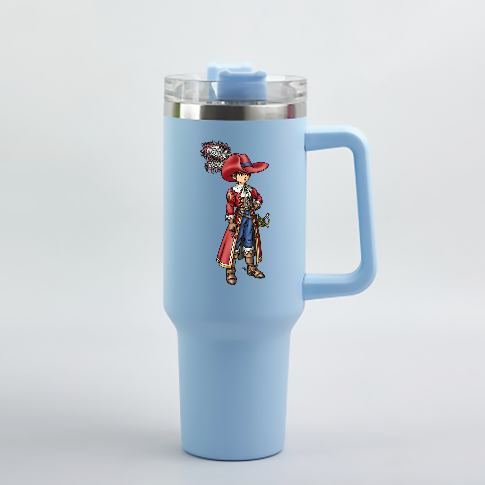 （画像用） ドラゴンクエスト Doragon Kuesuto Dragon Quest 1200mL車用タンブラー - クリスタルステッカー（プラスチックストロー付き）