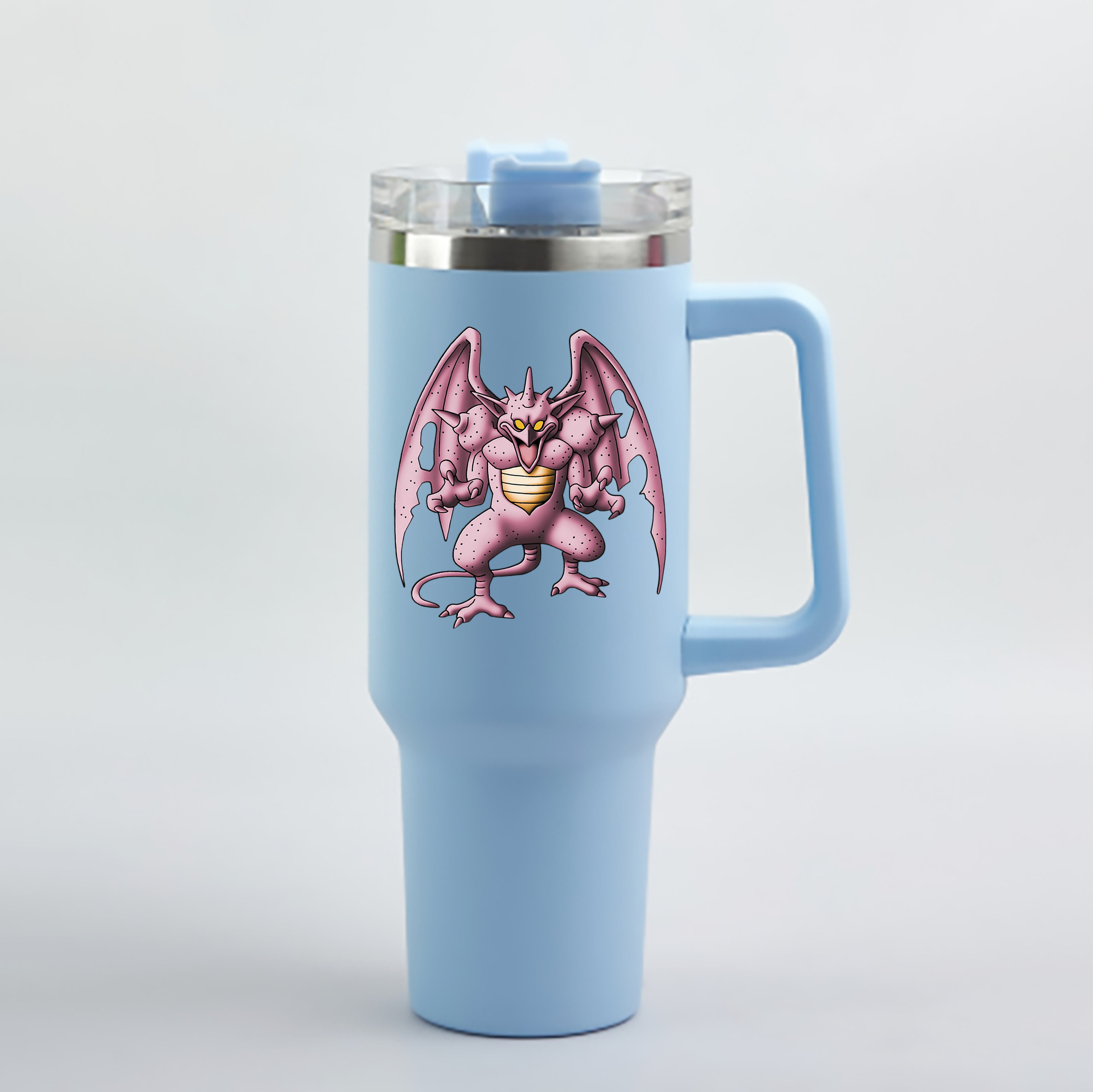 （画像用） ドラゴンクエスト Doragon Kuesuto Dragon Quest 1200mL車用タンブラー - クリスタルステッカー（プラスチックストロー付き）