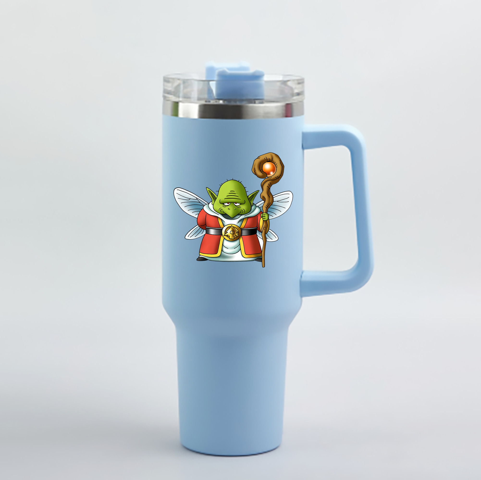 （画像用） ドラゴンクエスト Doragon Kuesuto Dragon Quest 1200mL車用タンブラー - クリスタルステッカー（プラスチックストロー付き）