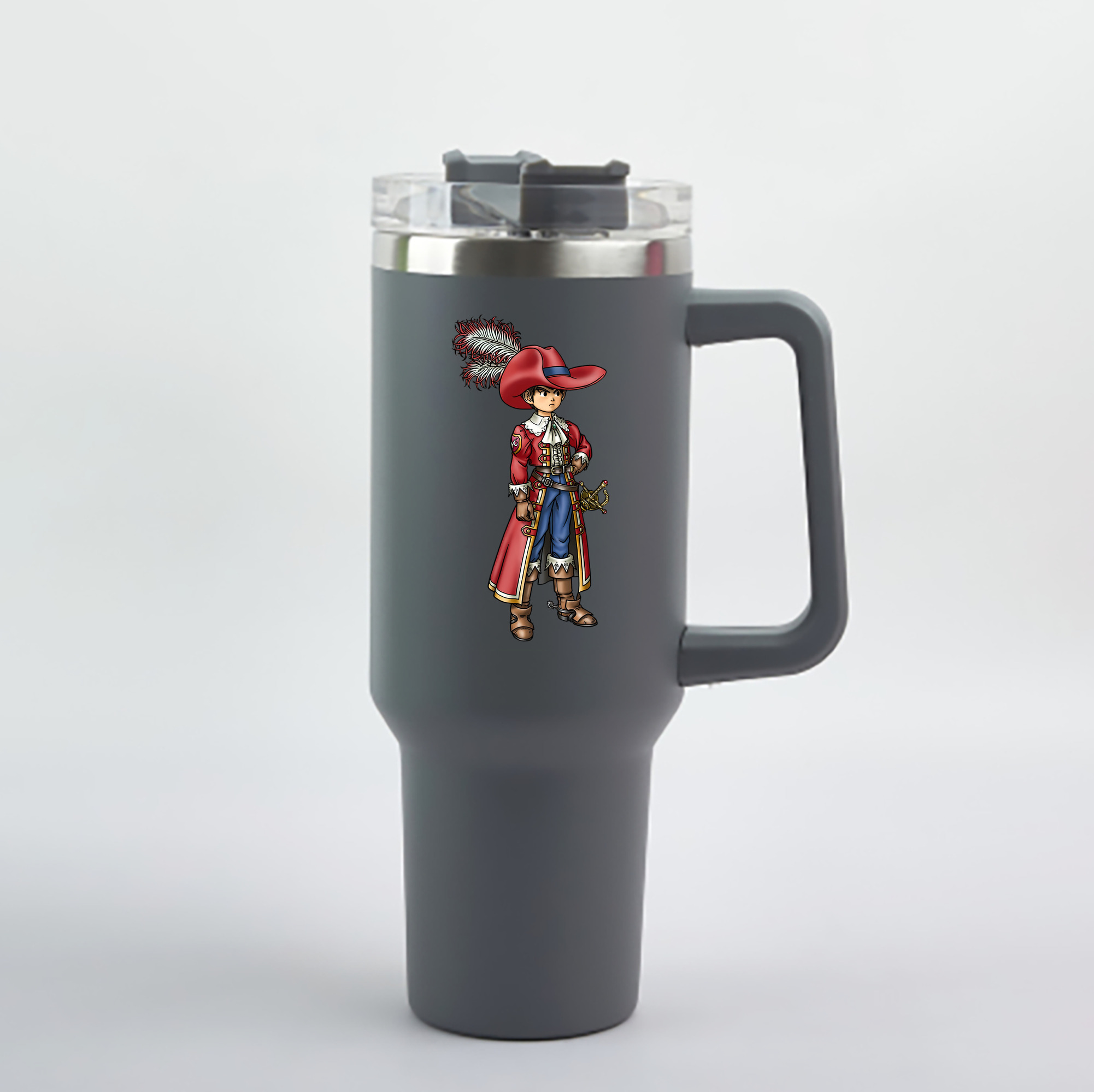 （画像用） ドラゴンクエスト Doragon Kuesuto Dragon Quest 1200mL車用タンブラー - クリスタルステッカー（プラスチックストロー付き）