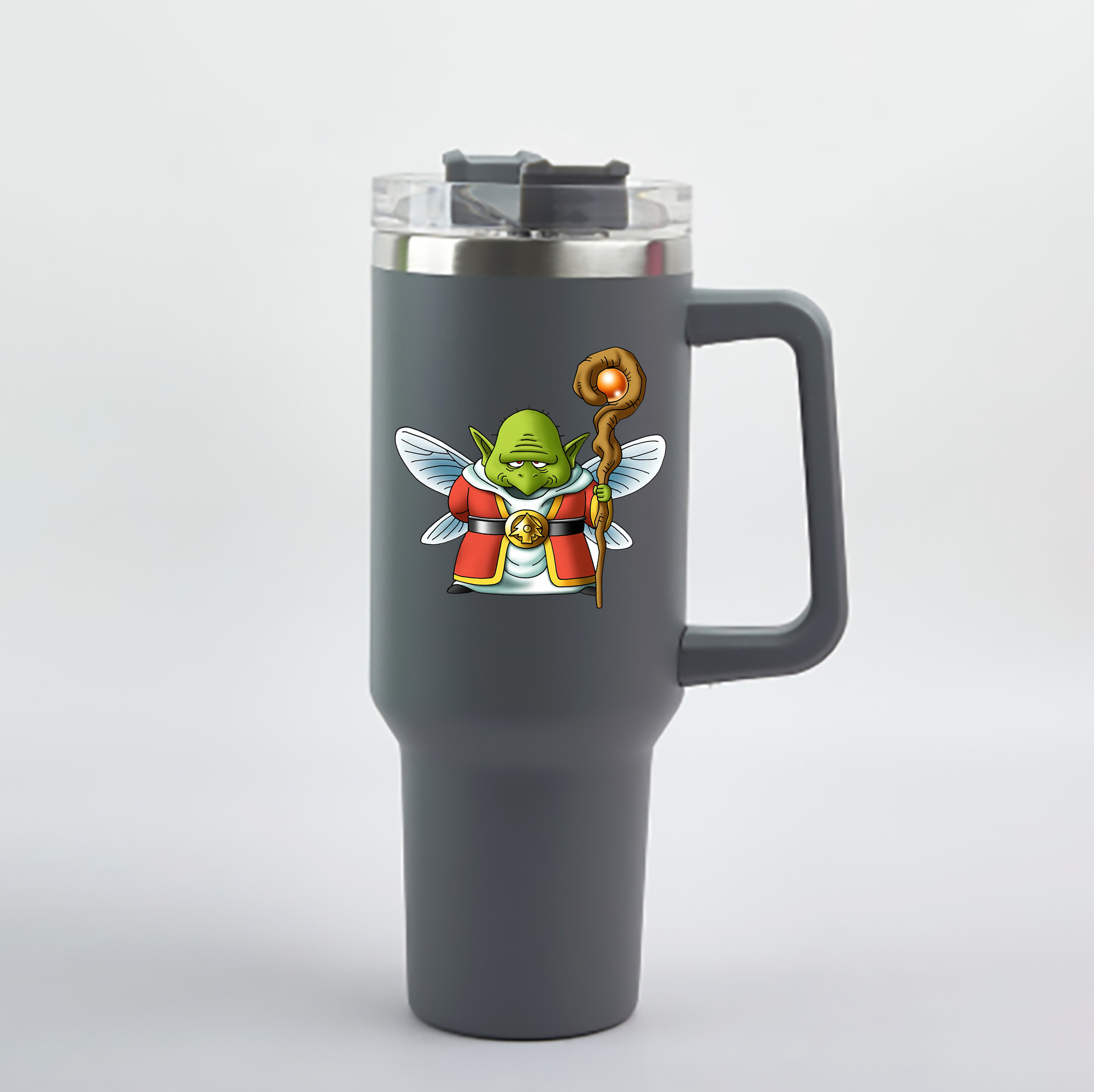 （画像用） ドラゴンクエスト Doragon Kuesuto Dragon Quest 1200mL車用タンブラー - クリスタルステッカー（プラスチックストロー付き）