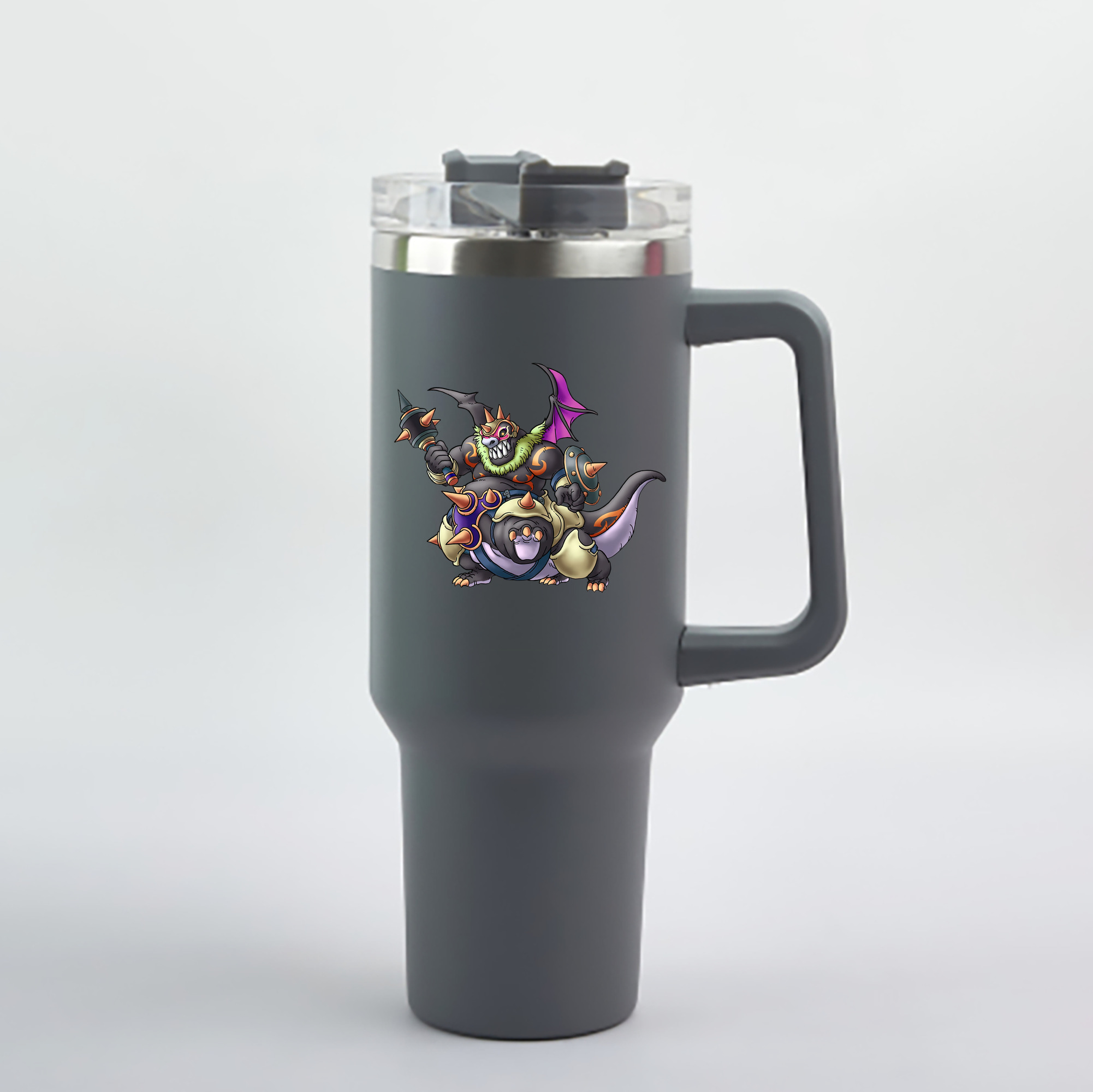 （画像用） ドラゴンクエスト Doragon Kuesuto Dragon Quest 1200mL車用タンブラー - クリスタルステッカー（プラスチックストロー付き）