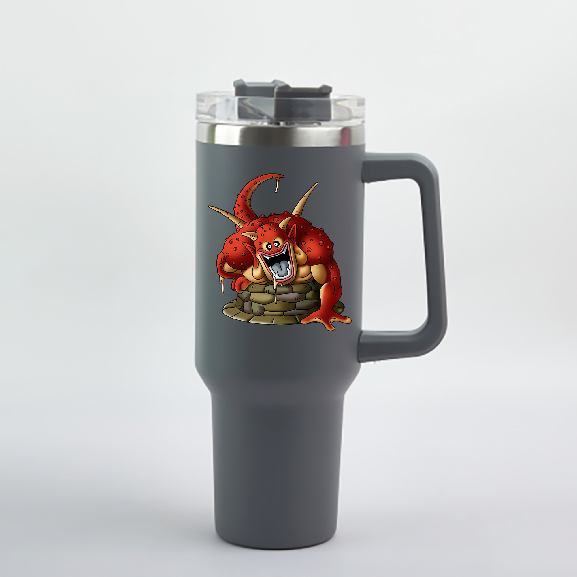 （画像用） ドラゴンクエスト Doragon Kuesuto Dragon Quest 1200mL車用タンブラー - クリスタルステッカー（プラスチックストロー付き）