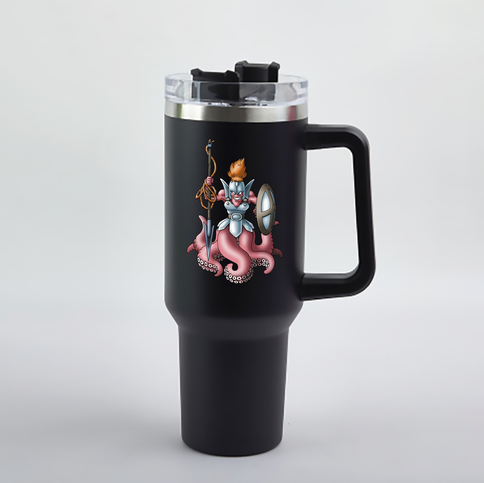 （画像用） ドラゴンクエスト Doragon Kuesuto Dragon Quest 1200mL車用タンブラー - クリスタルステッカー（プラスチックストロー付き）
