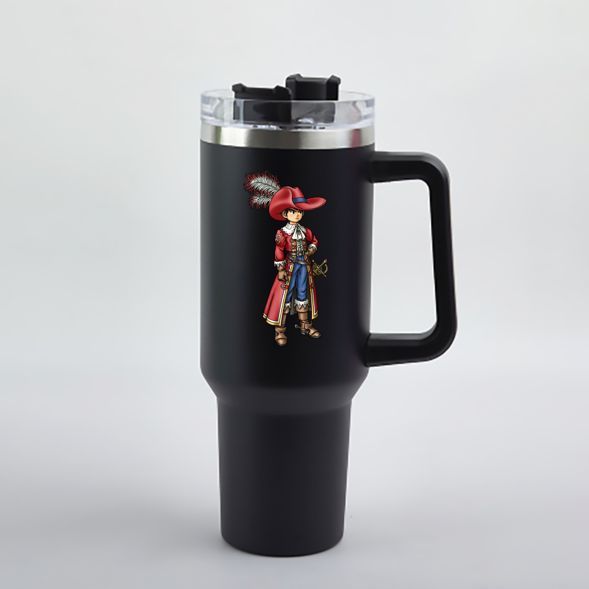 （画像用） ドラゴンクエスト Doragon Kuesuto Dragon Quest 1200mL車用タンブラー - クリスタルステッカー（プラスチックストロー付き）
