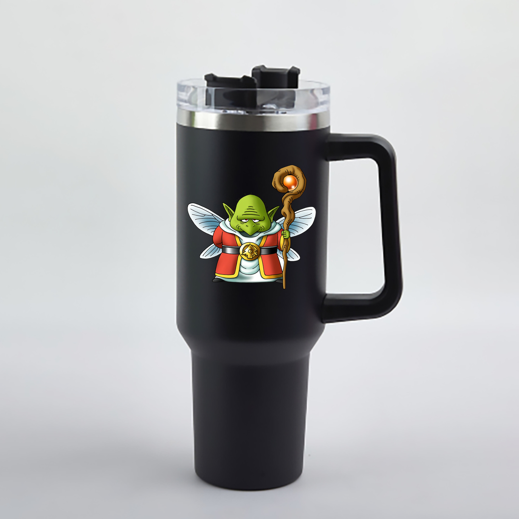 （画像用） ドラゴンクエスト Doragon Kuesuto Dragon Quest 1200mL車用タンブラー - クリスタルステッカー（プラスチックストロー付き）