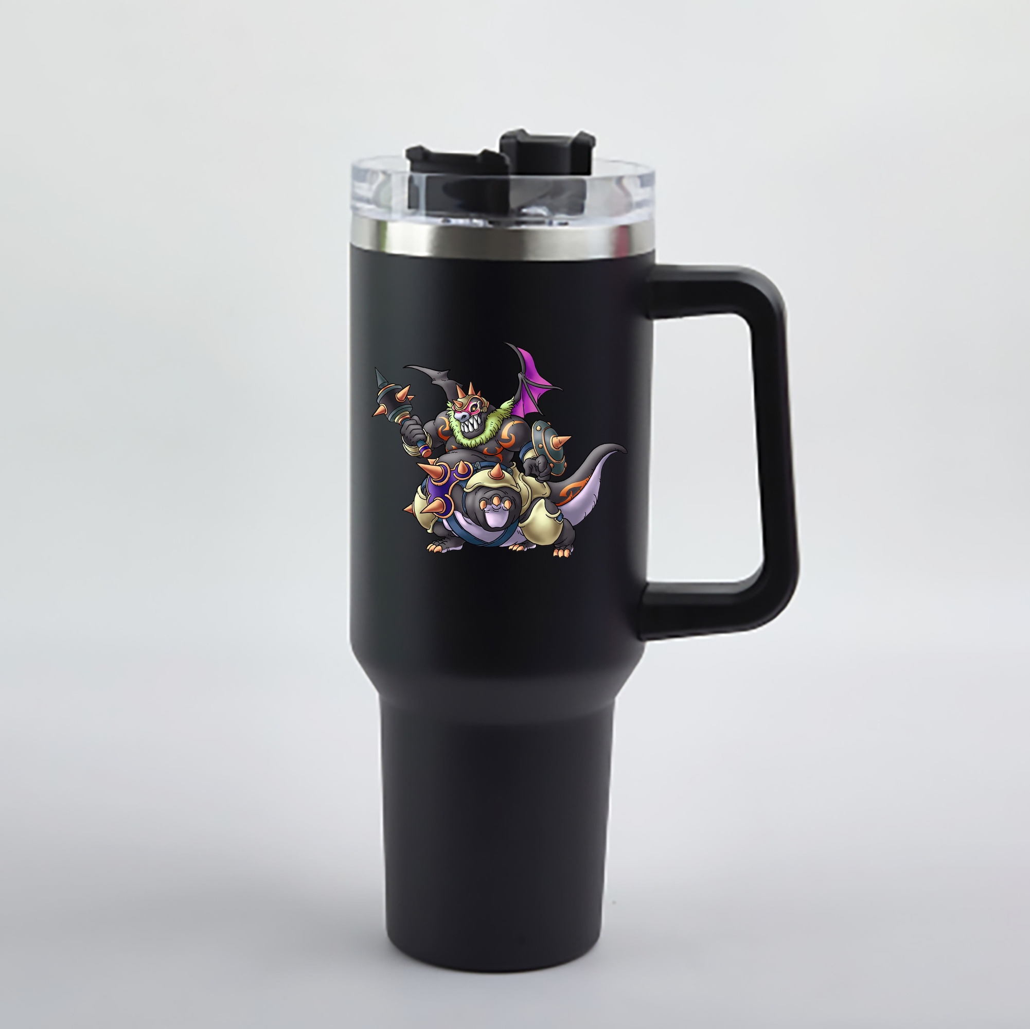 （画像用） ドラゴンクエスト Doragon Kuesuto Dragon Quest 1200mL車用タンブラー - クリスタルステッカー（プラスチックストロー付き）
