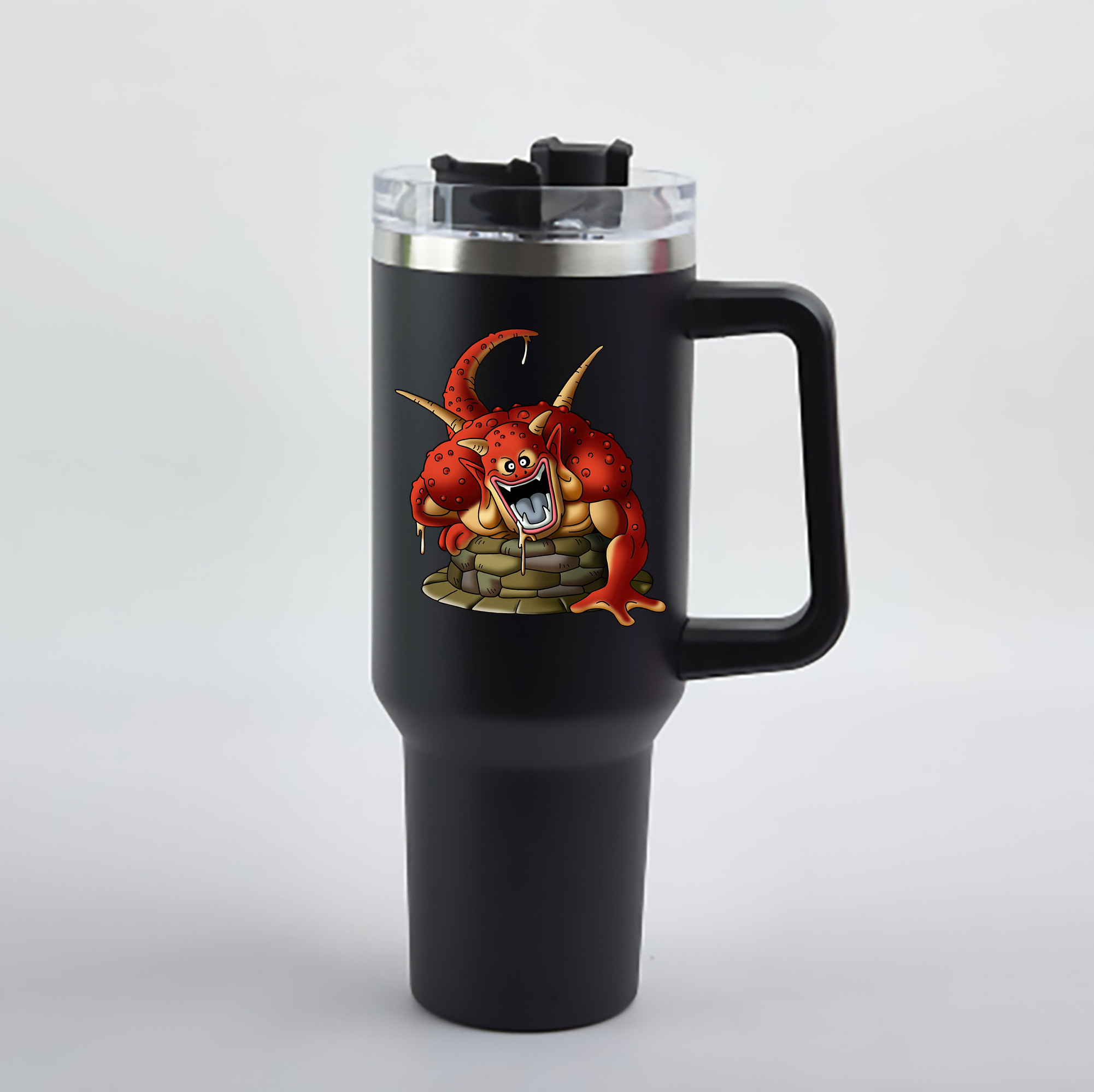（画像用） ドラゴンクエスト Doragon Kuesuto Dragon Quest 1200mL車用タンブラー - クリスタルステッカー（プラスチックストロー付き）