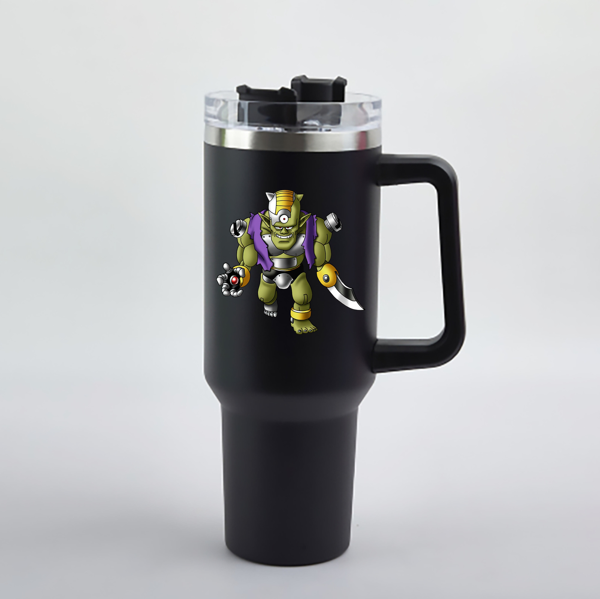 （画像用） ドラゴンクエスト Doragon Kuesuto Dragon Quest 1200mL車用タンブラー - クリスタルステッカー（プラスチックストロー付き）