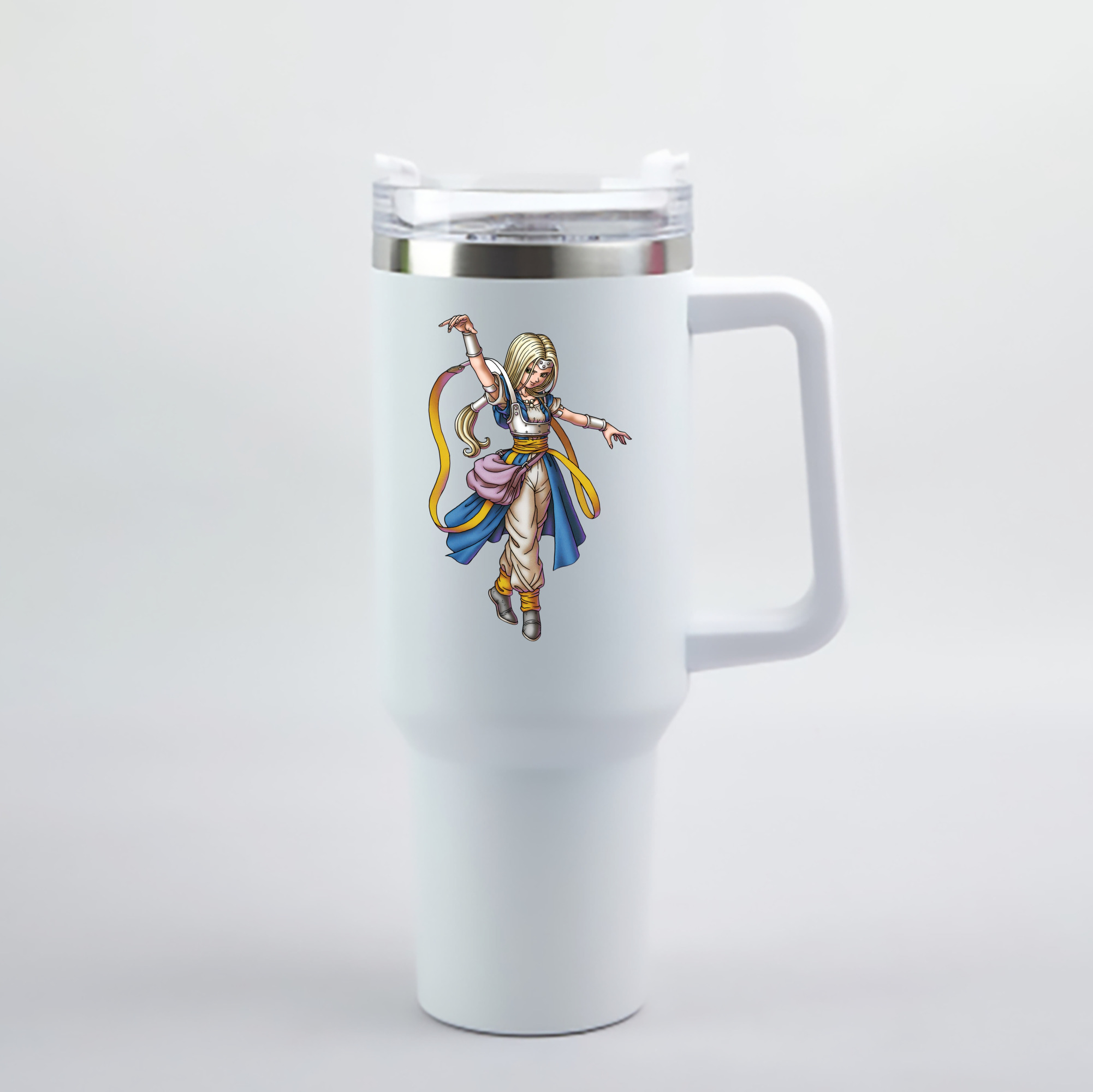 （画像用） ドラゴンクエスト Doragon Kuesuto Dragon Quest 1200mL車用タンブラー - クリスタルステッカー（プラスチックストロー付き）