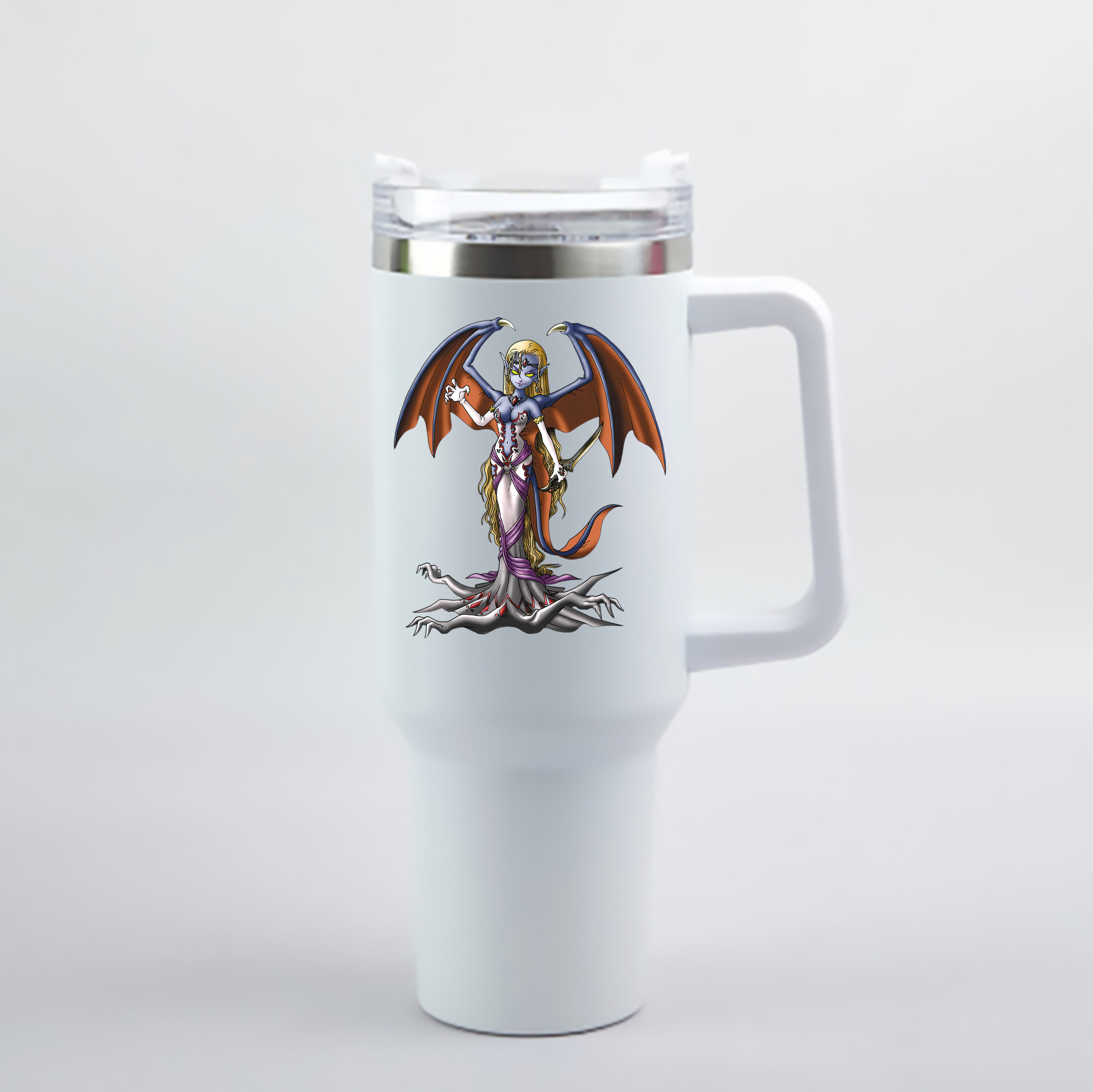 （画像用） ドラゴンクエスト Doragon Kuesuto Dragon Quest 1200mL車用タンブラー - クリスタルステッカー（プラスチックストロー付き）