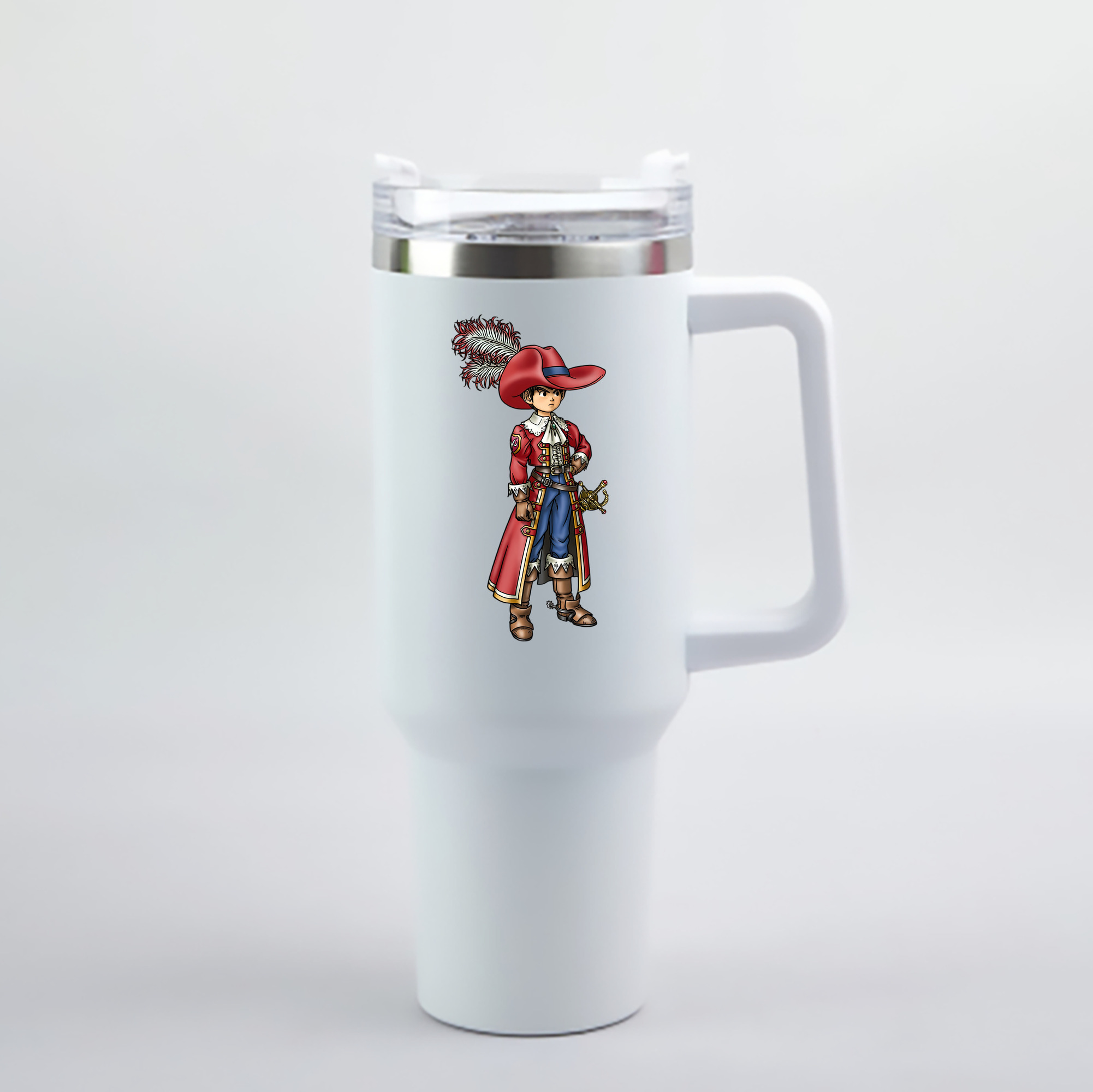 （画像用） ドラゴンクエスト Doragon Kuesuto Dragon Quest 1200mL車用タンブラー - クリスタルステッカー（プラスチックストロー付き）