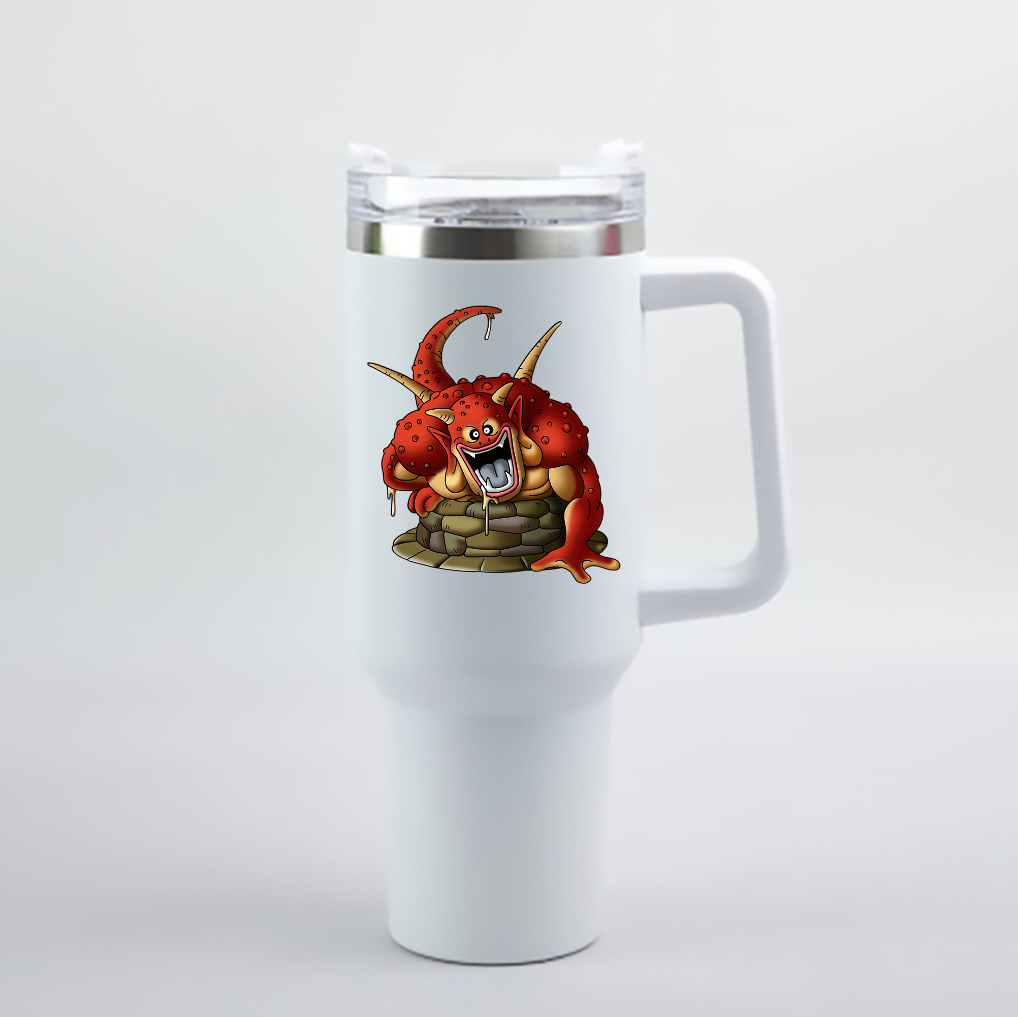 （画像用） ドラゴンクエスト Doragon Kuesuto Dragon Quest 1200mL車用タンブラー - クリスタルステッカー（プラスチックストロー付き）