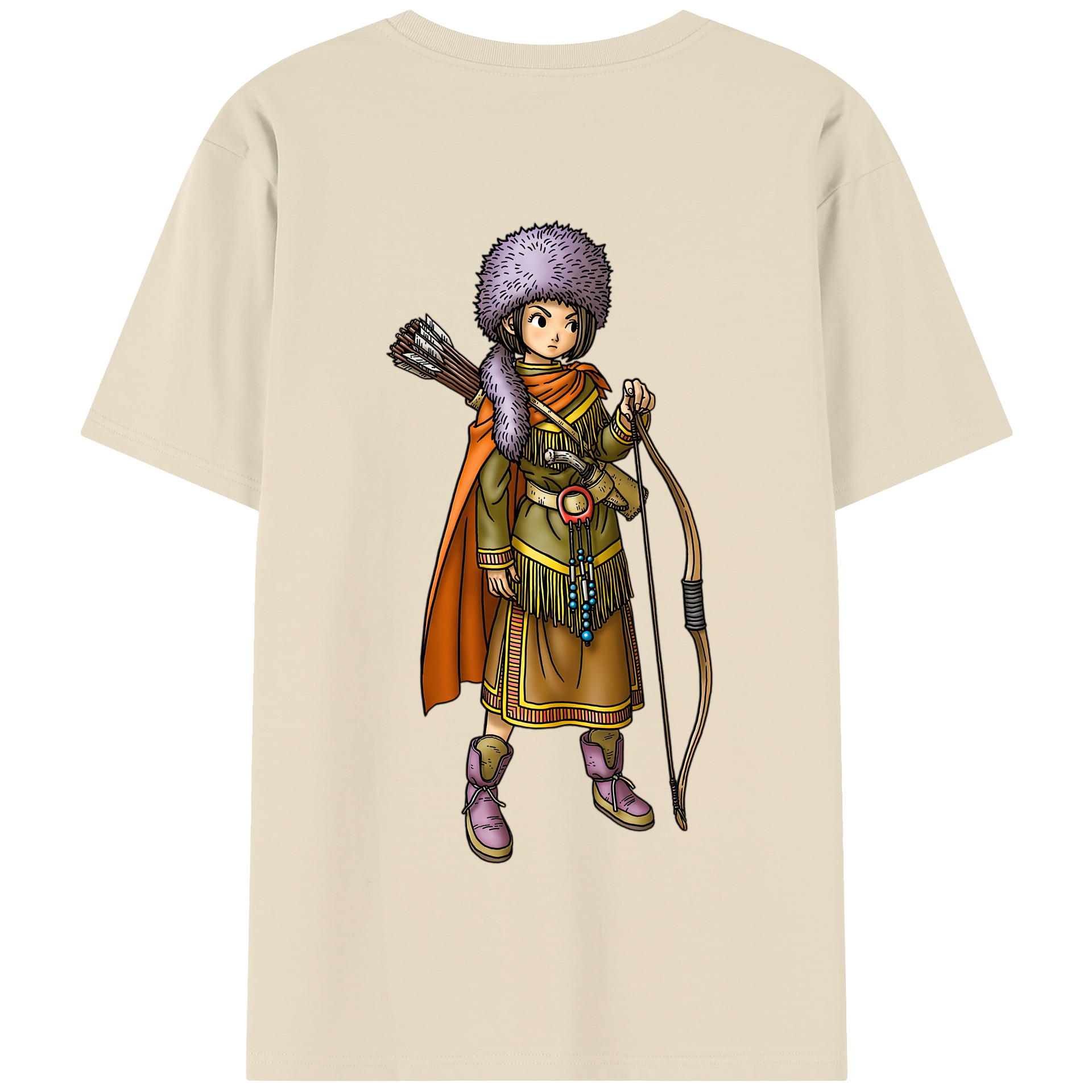 （画像用） ドラゴンクエスト Doragon Kuesuto Dragon Quest 綿100％半袖Tシャツ（背面プリント）