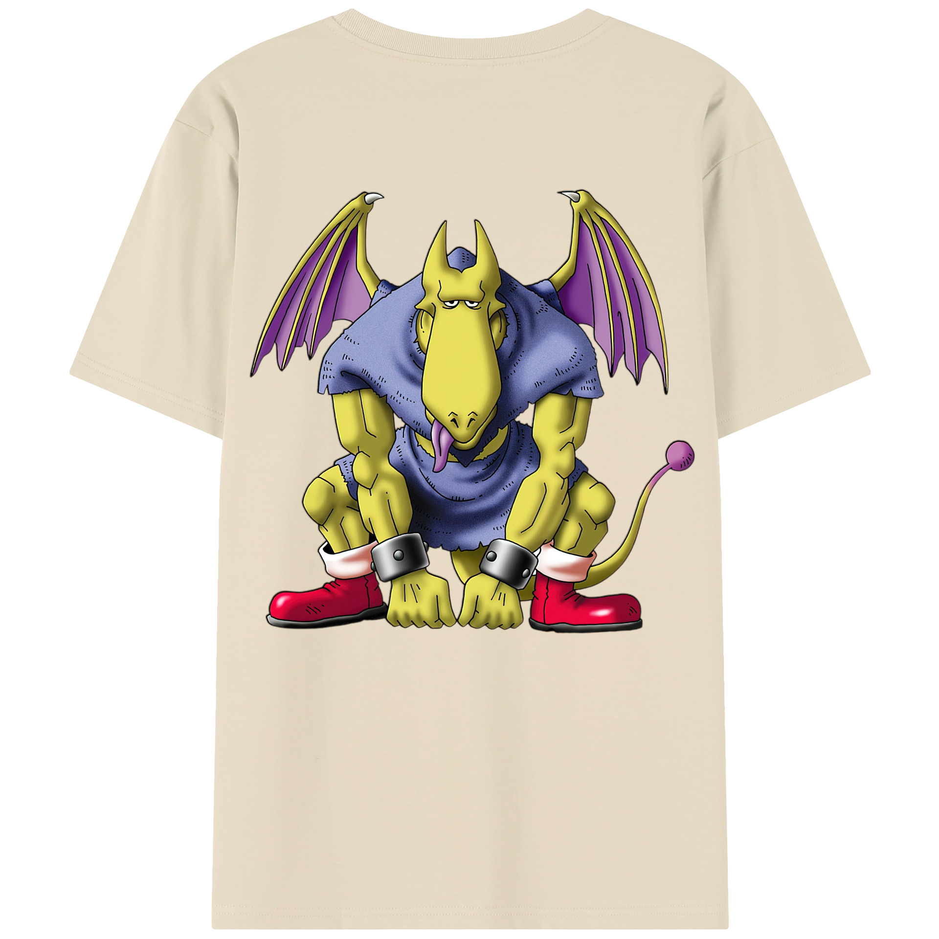 （画像用） ドラゴンクエスト Doragon Kuesuto Dragon Quest 綿100％半袖Tシャツ（背面プリント）