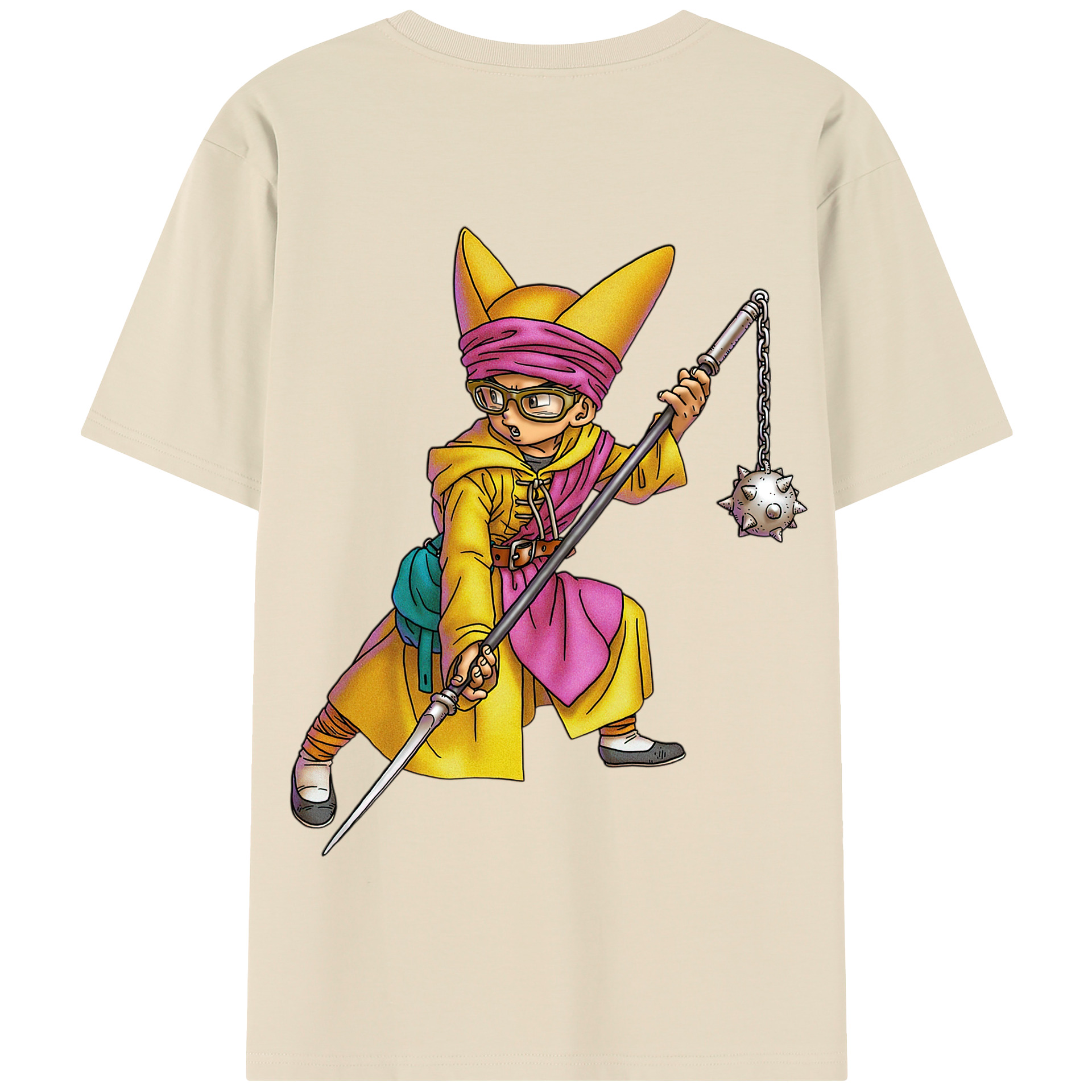 （画像用） ドラゴンクエスト Doragon Kuesuto Dragon Quest 綿100％半袖Tシャツ（背面プリント）