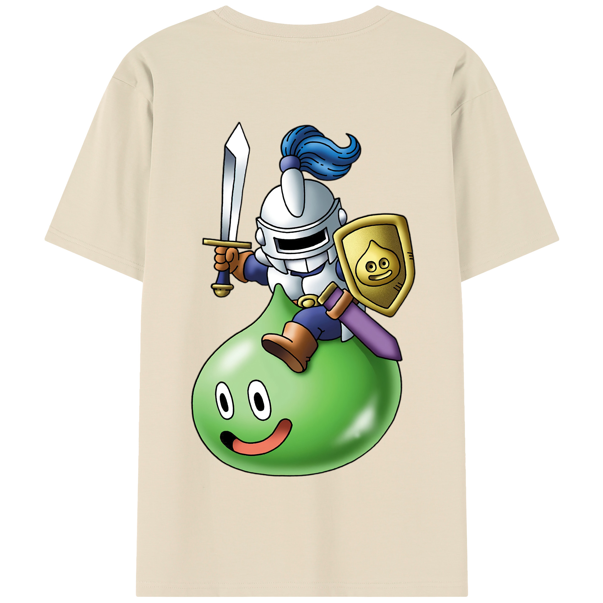 （画像用） ドラゴンクエスト Doragon Kuesuto Dragon Quest 綿100％半袖Tシャツ（背面プリント）