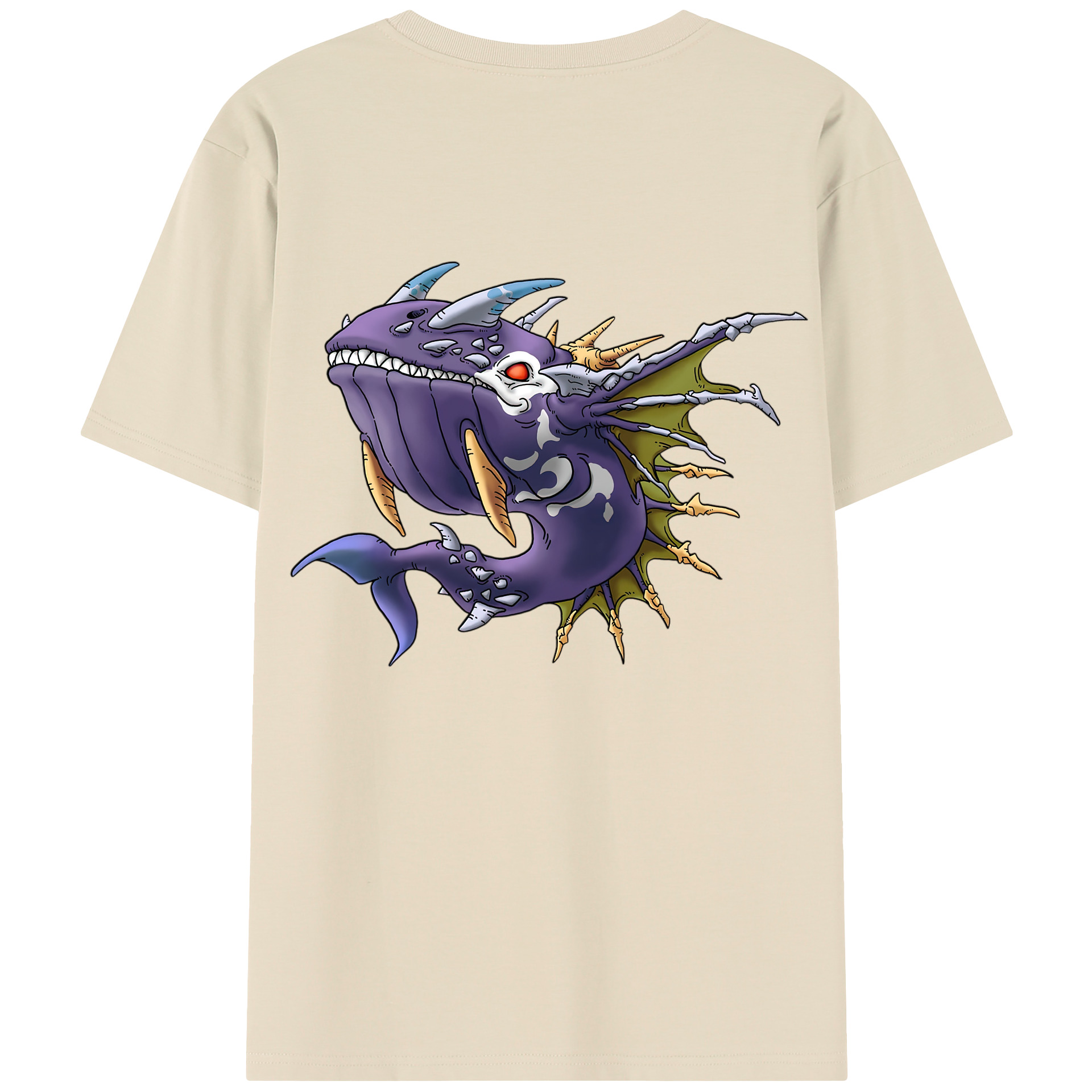 （画像用） ドラゴンクエスト Doragon Kuesuto Dragon Quest 綿100％半袖Tシャツ（背面プリント）