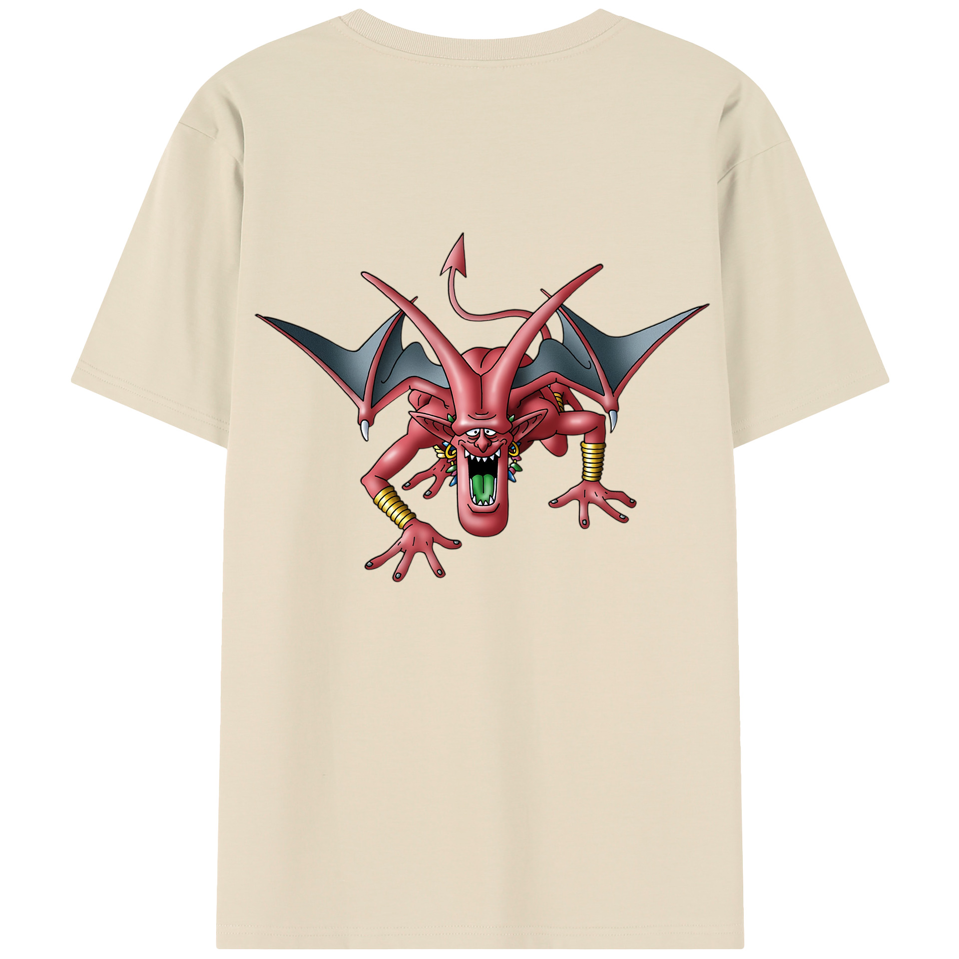 （画像用） ドラゴンクエスト Doragon Kuesuto Dragon Quest 綿100％半袖Tシャツ（背面プリント）