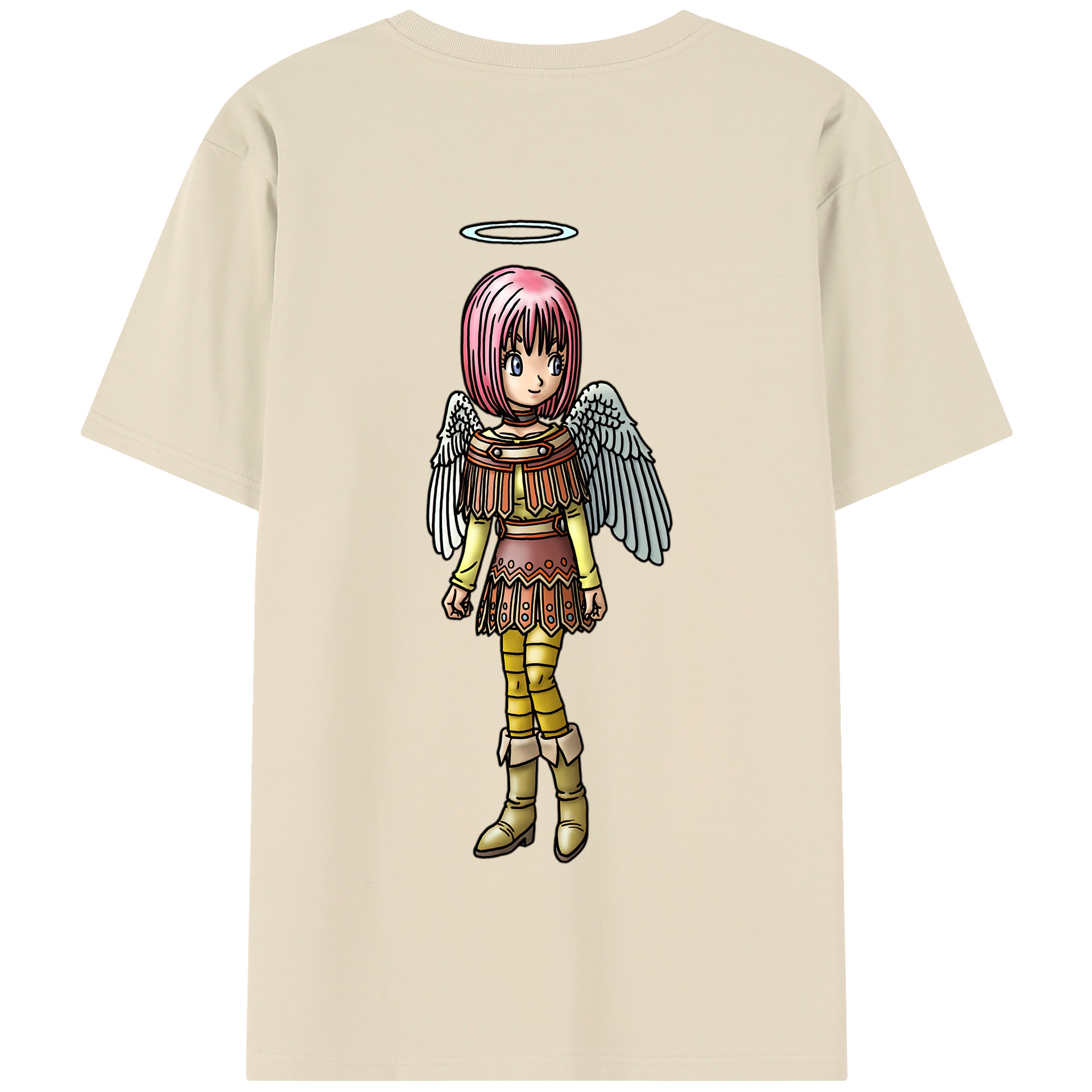 （画像用） ドラゴンクエスト Doragon Kuesuto Dragon Quest 綿100％半袖Tシャツ（背面プリント）