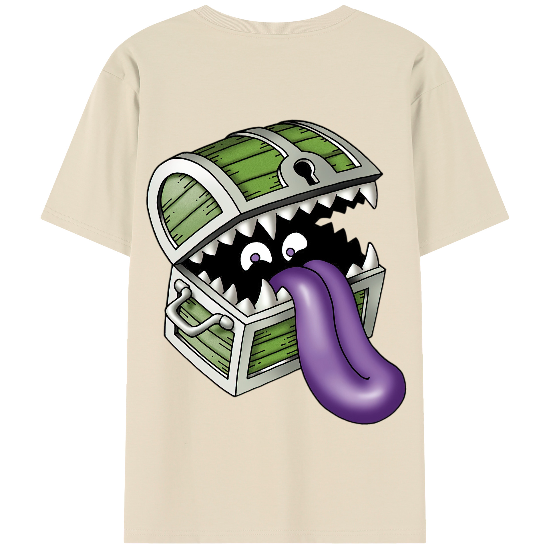 （画像用） ドラゴンクエスト Doragon Kuesuto Dragon Quest 綿100％半袖Tシャツ（背面プリント）