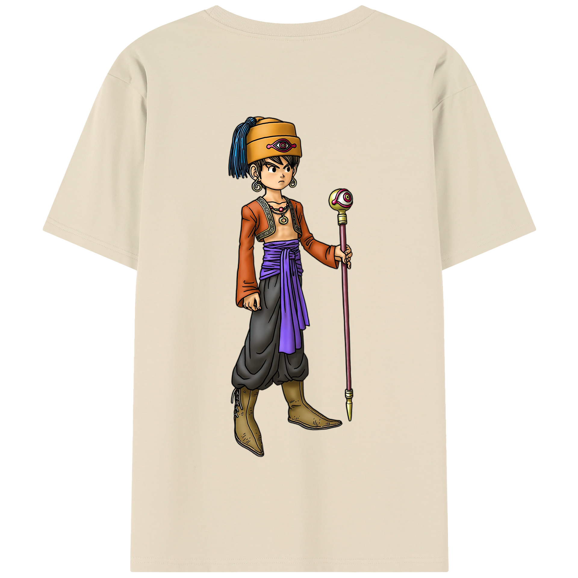 （画像用） ドラゴンクエスト Doragon Kuesuto Dragon Quest 綿100％半袖Tシャツ（背面プリント）