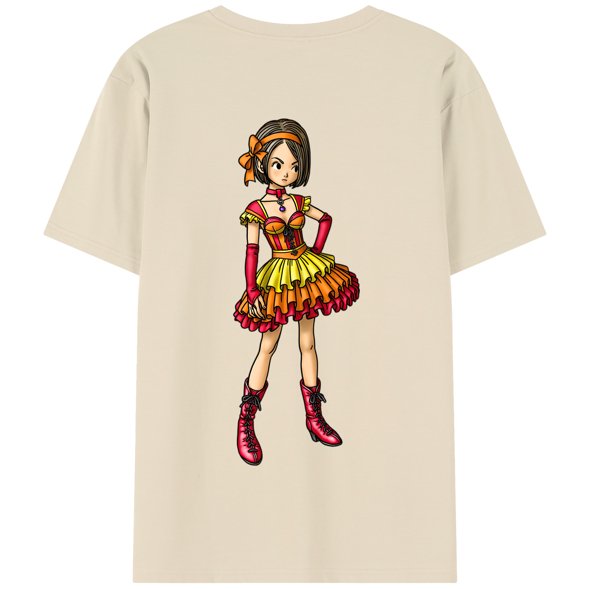 （画像用） ドラゴンクエスト Doragon Kuesuto Dragon Quest 綿100％半袖Tシャツ（背面プリント）
