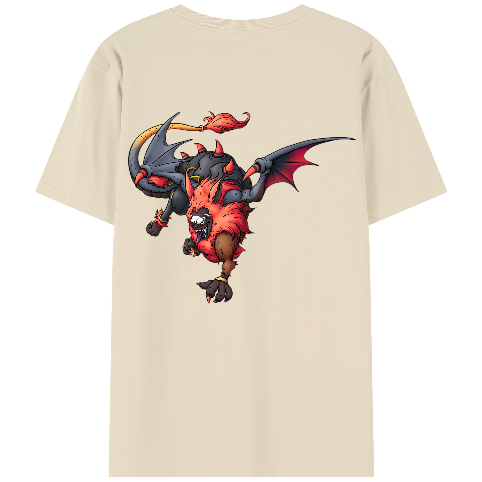 （画像用） ドラゴンクエスト Doragon Kuesuto Dragon Quest 綿100％半袖Tシャツ（背面プリント）