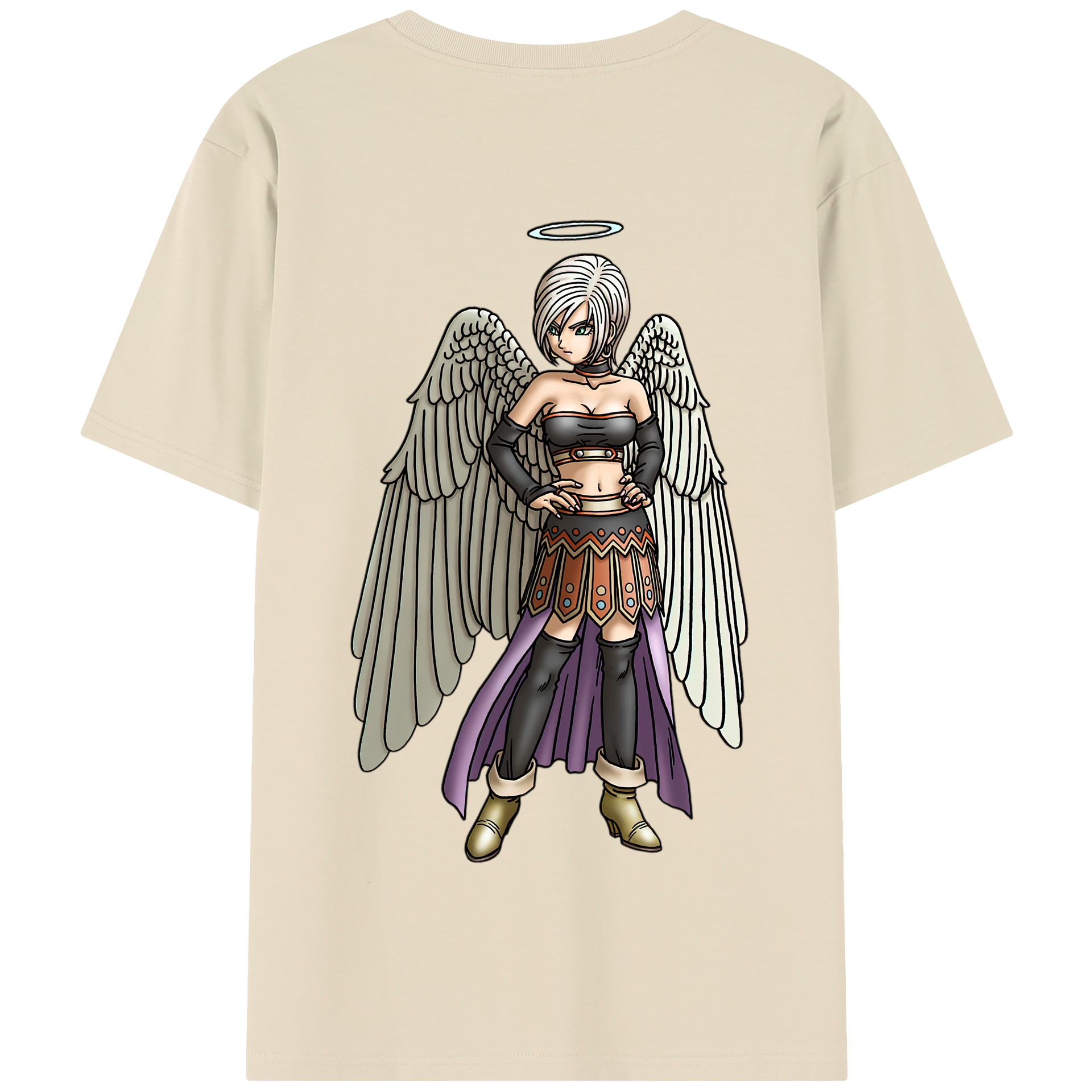 （画像用） ドラゴンクエスト Doragon Kuesuto Dragon Quest 綿100％半袖Tシャツ（背面プリント）