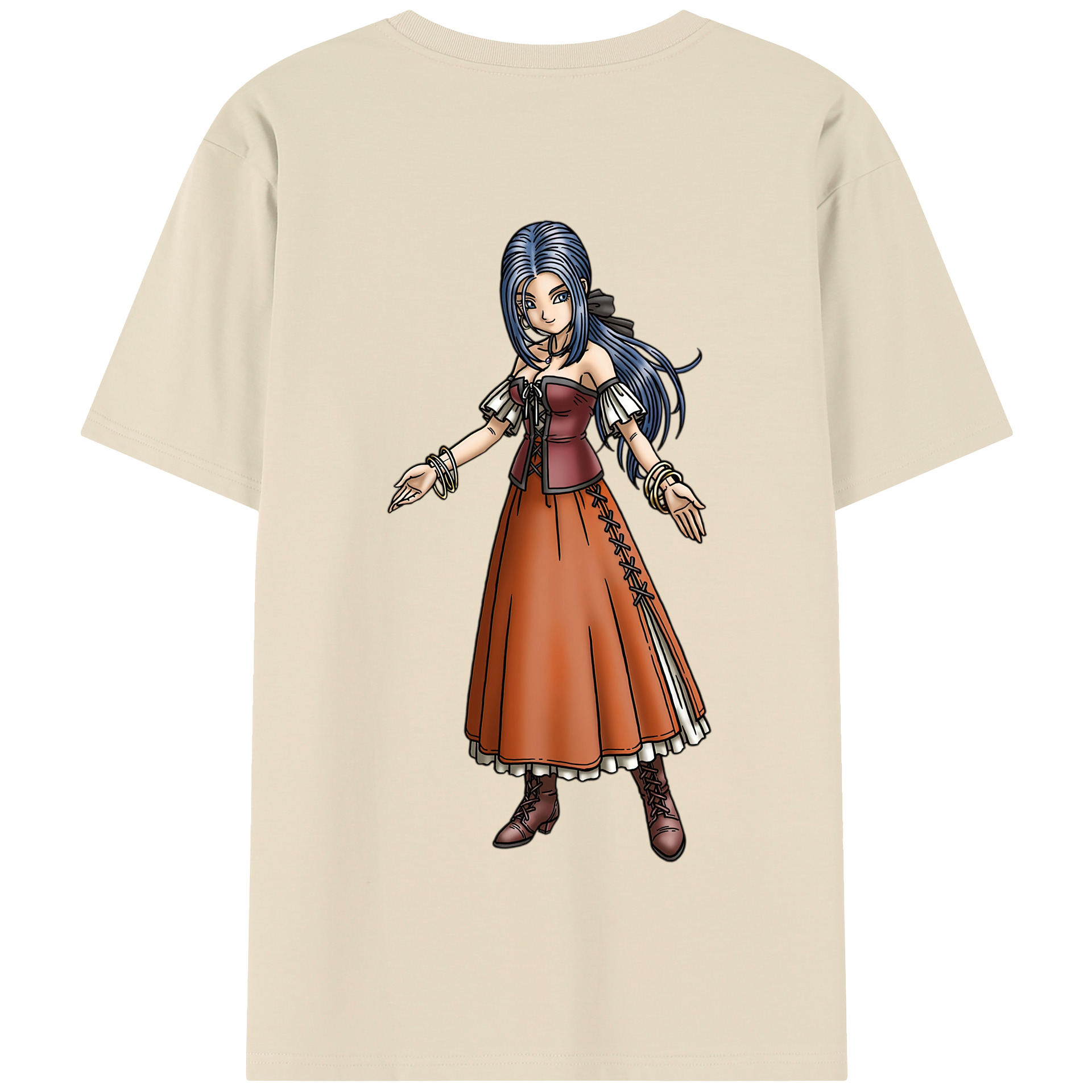 （画像用） ドラゴンクエスト Doragon Kuesuto Dragon Quest 綿100％半袖Tシャツ（背面プリント）