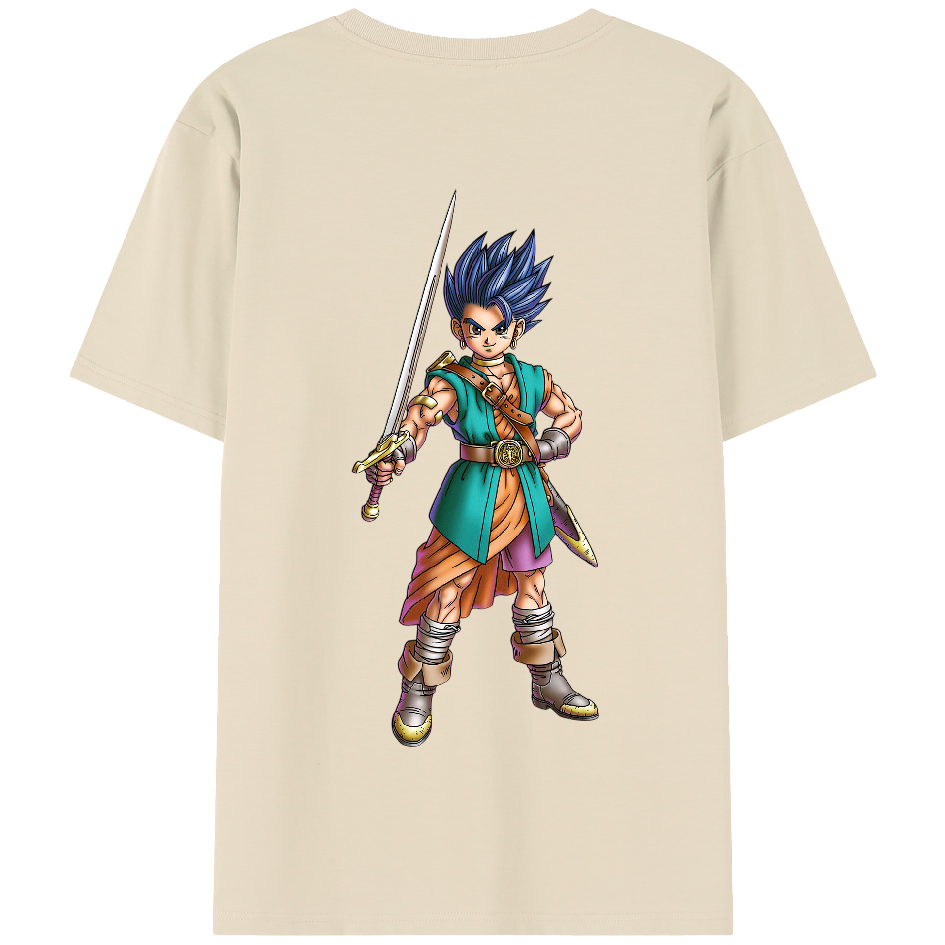 （画像用） ドラゴンクエスト Doragon Kuesuto Dragon Quest 綿100％半袖Tシャツ（背面プリント）