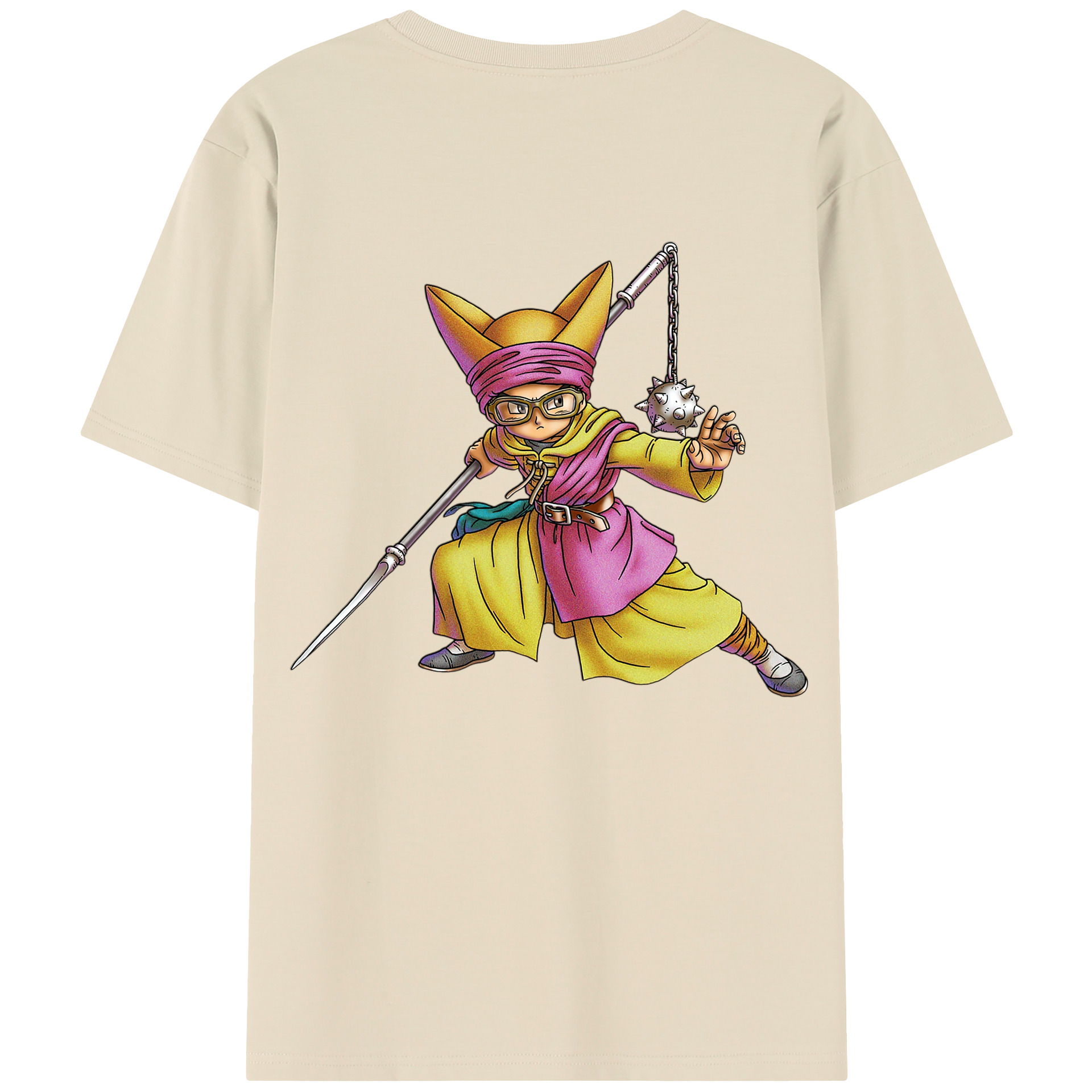 （画像用） ドラゴンクエスト Doragon Kuesuto Dragon Quest 綿100％半袖Tシャツ（背面プリント）