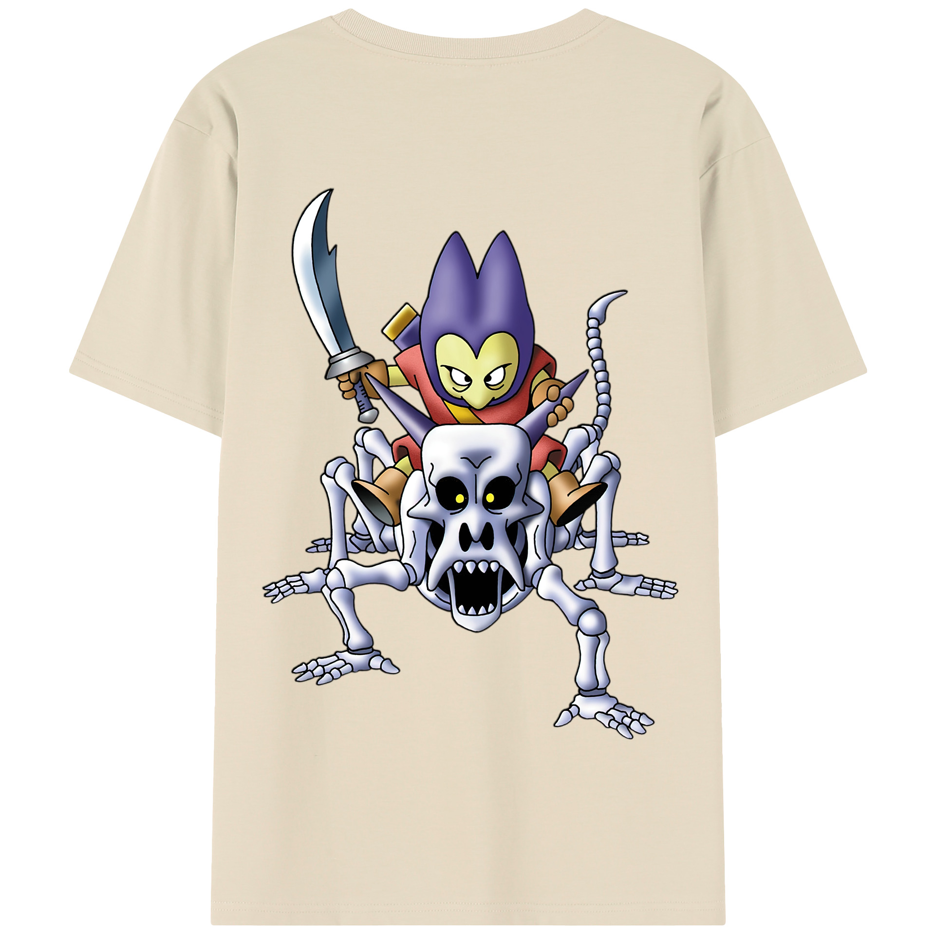 （画像用） ドラゴンクエスト Doragon Kuesuto Dragon Quest 綿100％半袖Tシャツ（背面プリント）